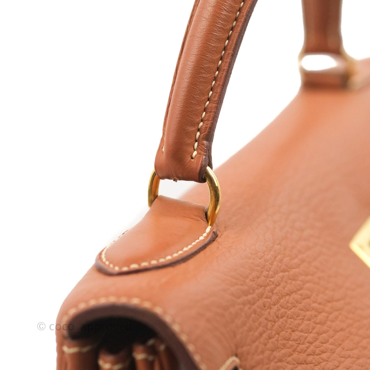 Hermès Kelly 32 Retourne Gold Clemence Gold Hardware