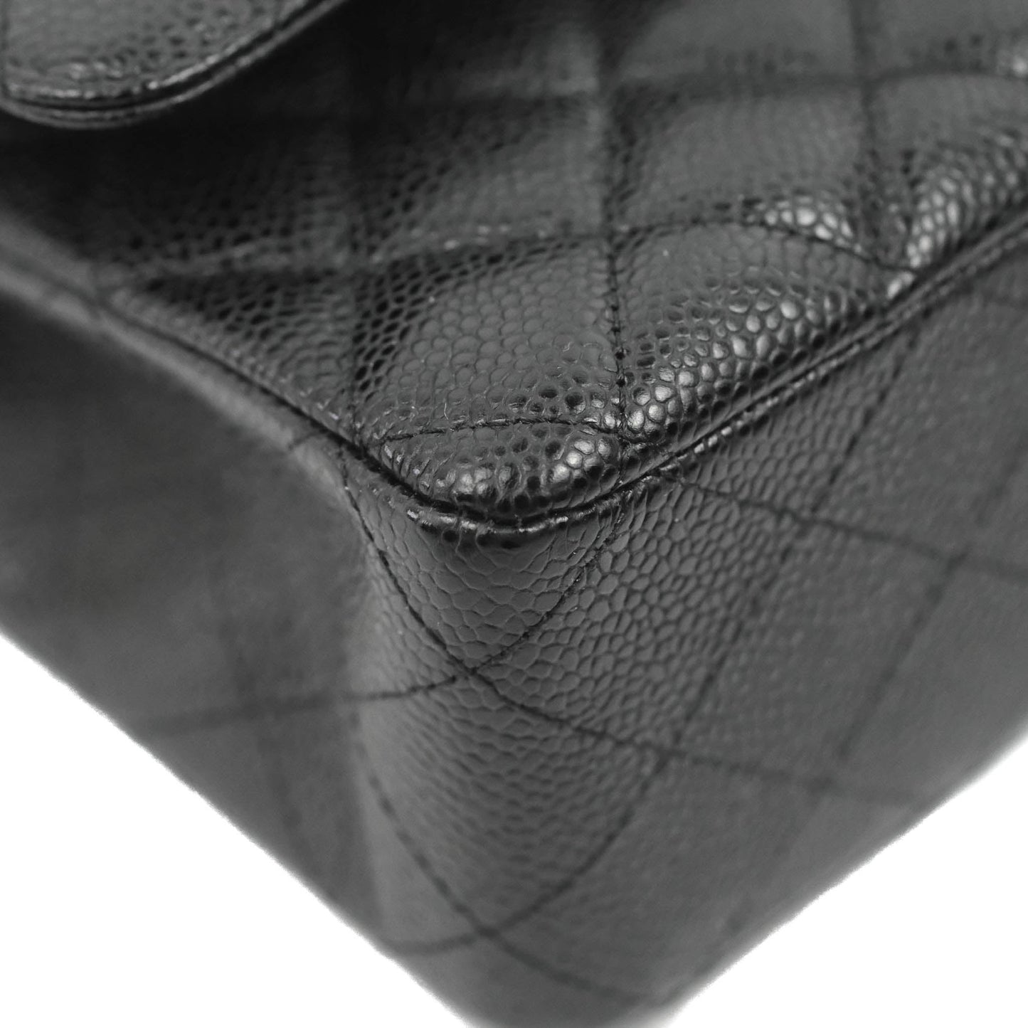 Chanel Classic M/L Medium Flap Quilted Black Caviar Gold Hardware