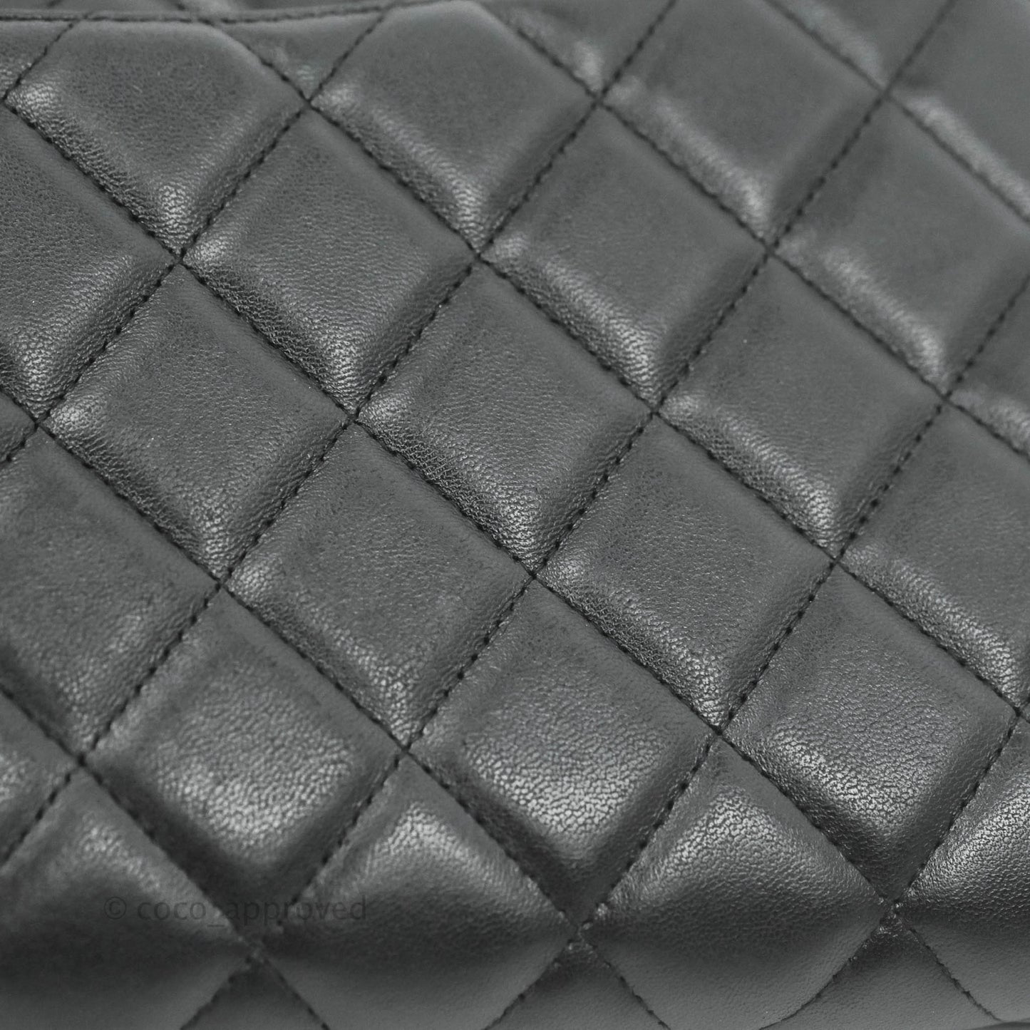 Chanel Quilted Clutch with Chain Lambskin Black Silver Hardware