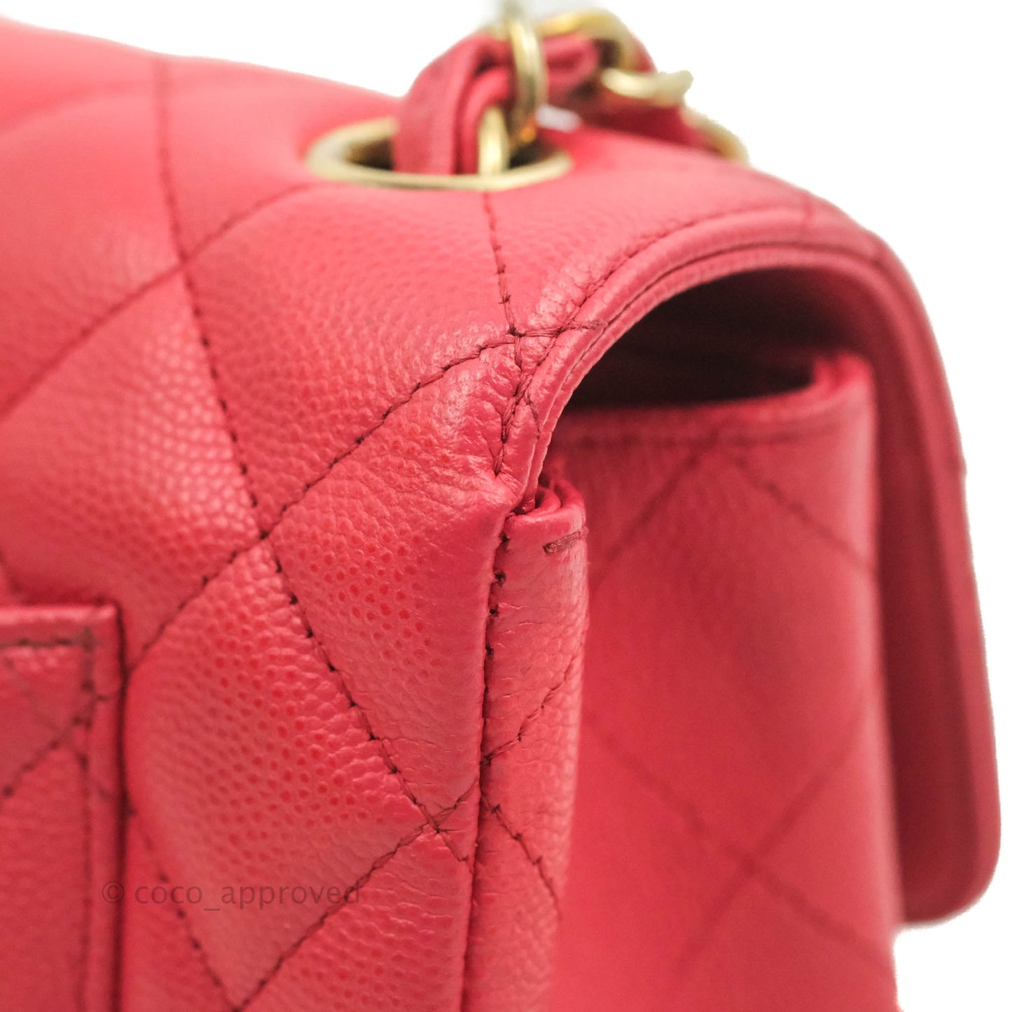 Chanel Quilted Mini Rectangular Flap Pink Caviar Gold Hardware 17C