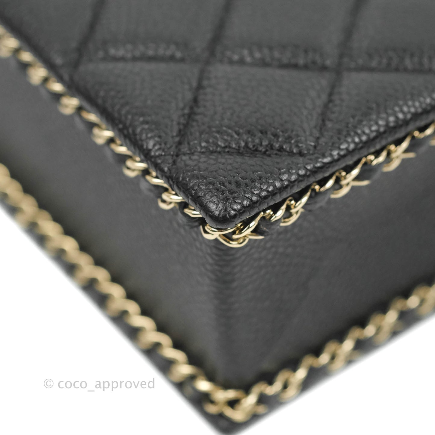 Chanel Evening Bag Caviar Black Gold Hardware 22SS