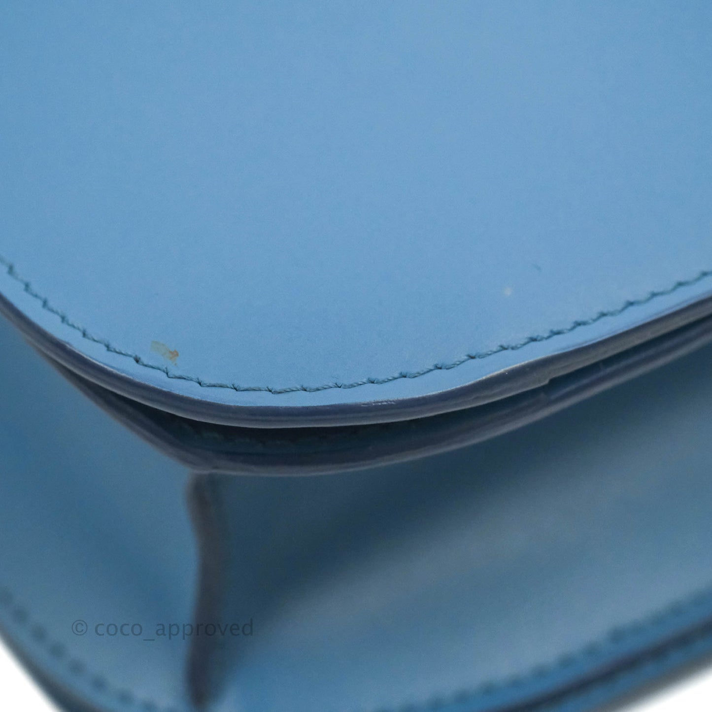 Celine Medium Classic Box Flap Blue Calfskin Silver Hardware