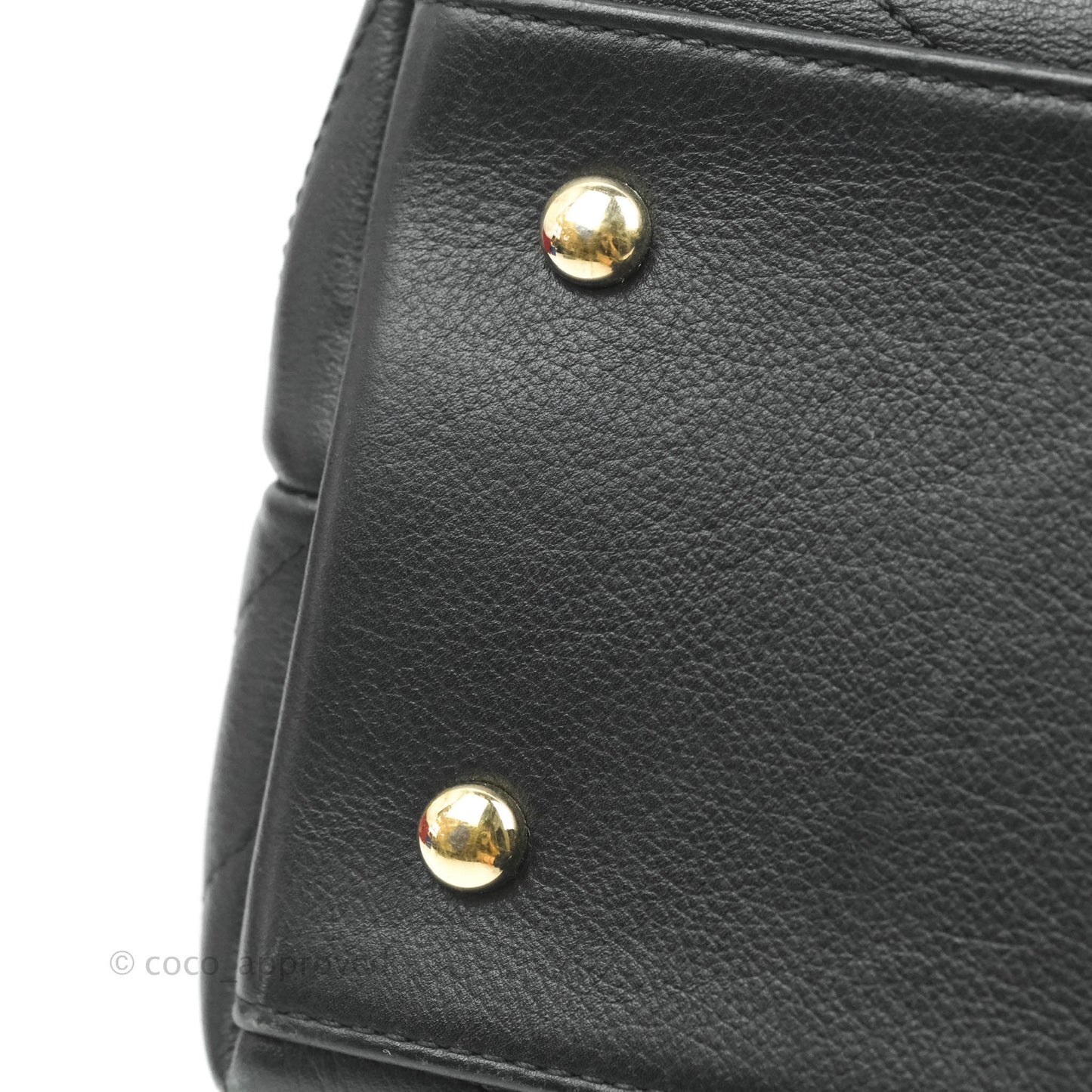 Chanel Chevron Top Handle Black Calfskin Gold Hardware