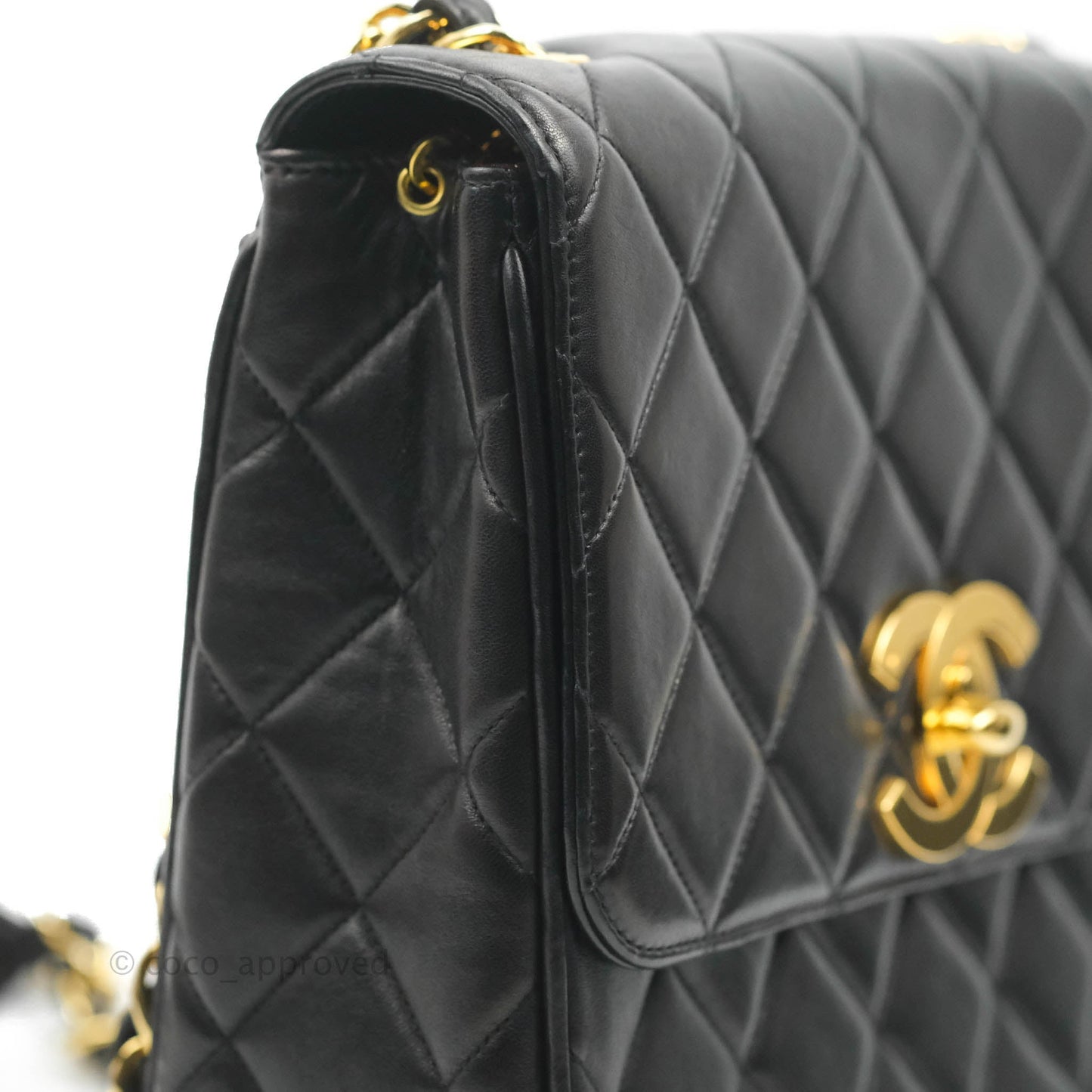 Chanel Quilted XL Vintage Black Lambskin Large 24K CC Bag