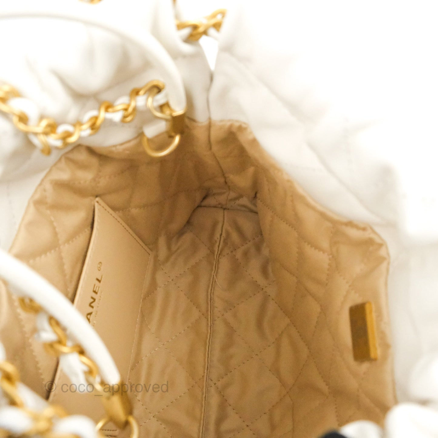 Chanel 22 Mini Bag White Crumpled Calfskin