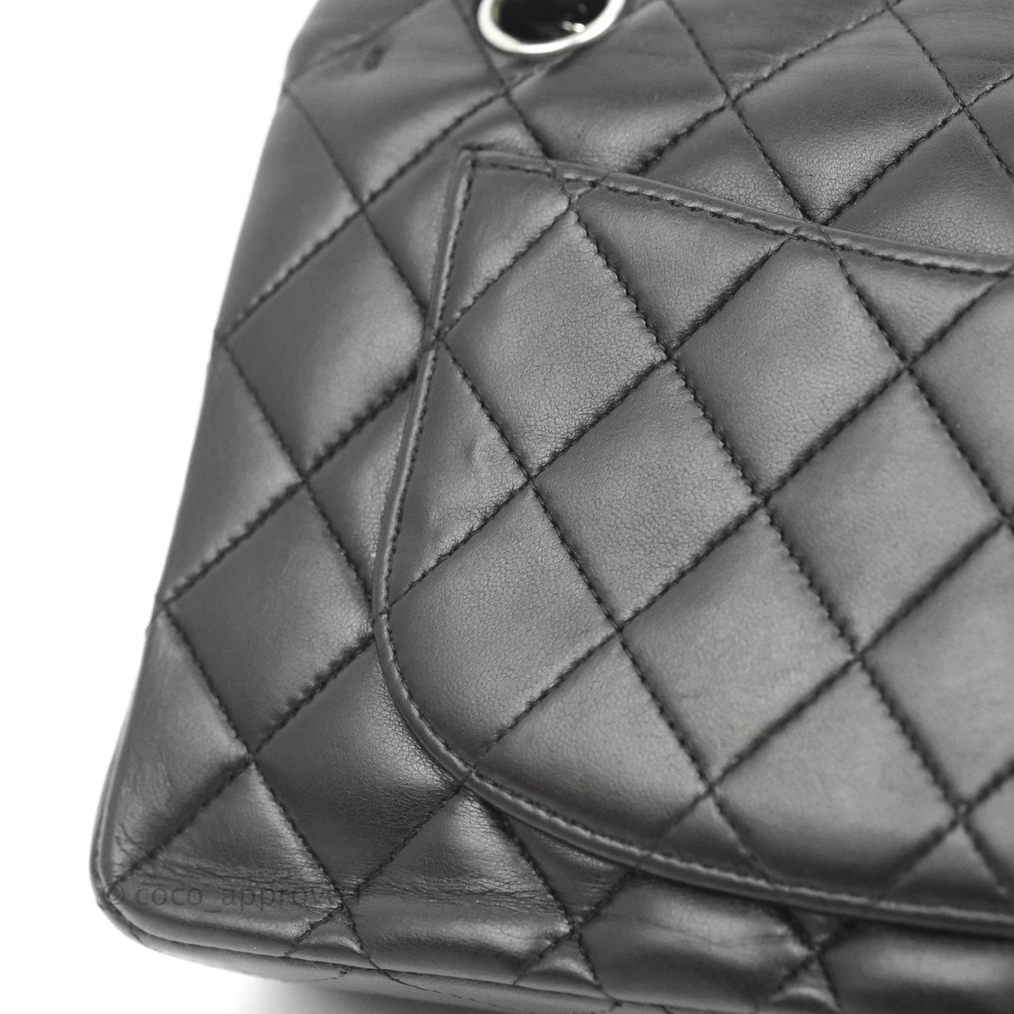 Chanel Small Classic Quilted Flap Black Lambskin Silver Hardware