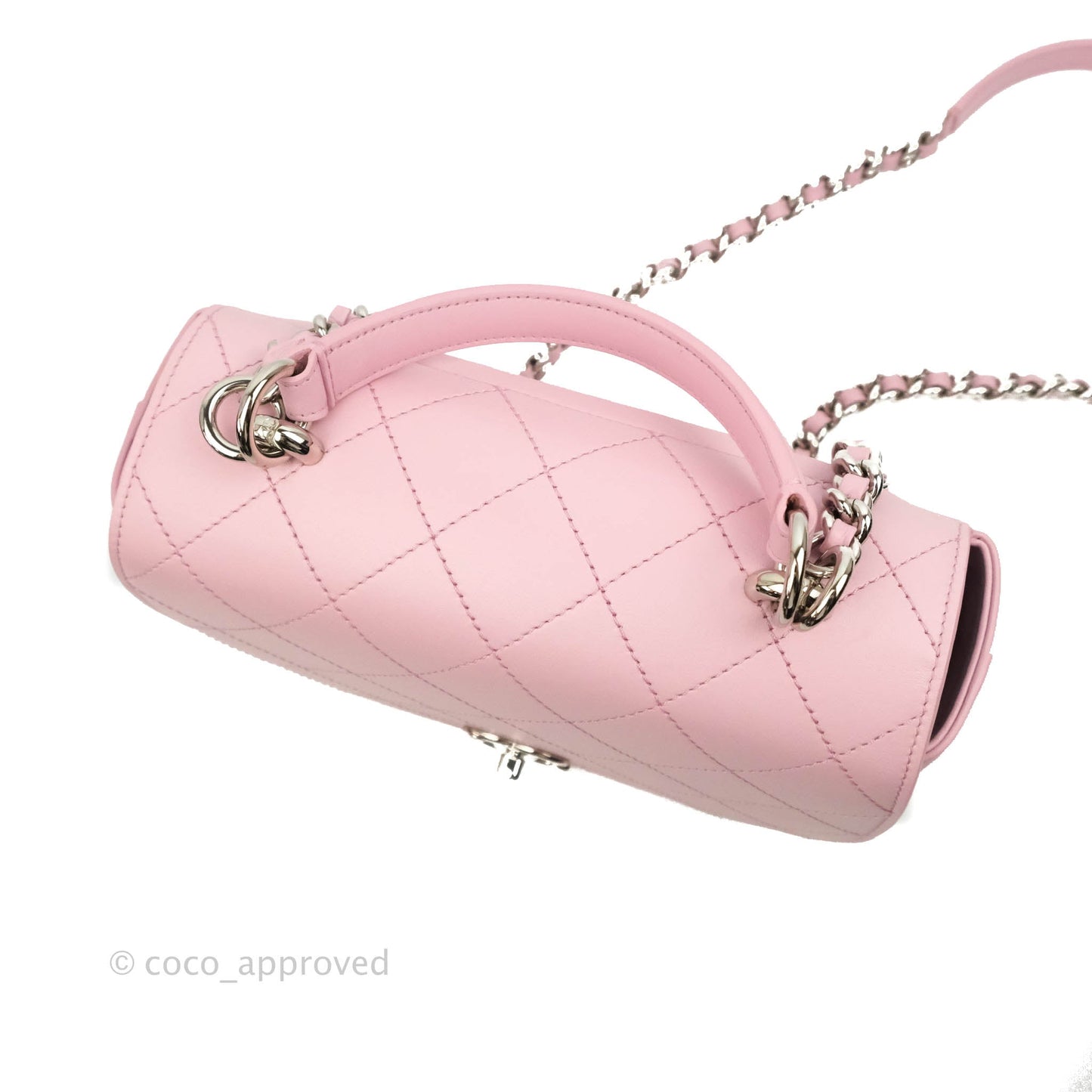 Chanel Stitched Ring My Bag Flap Crossbody Pink Calfskin