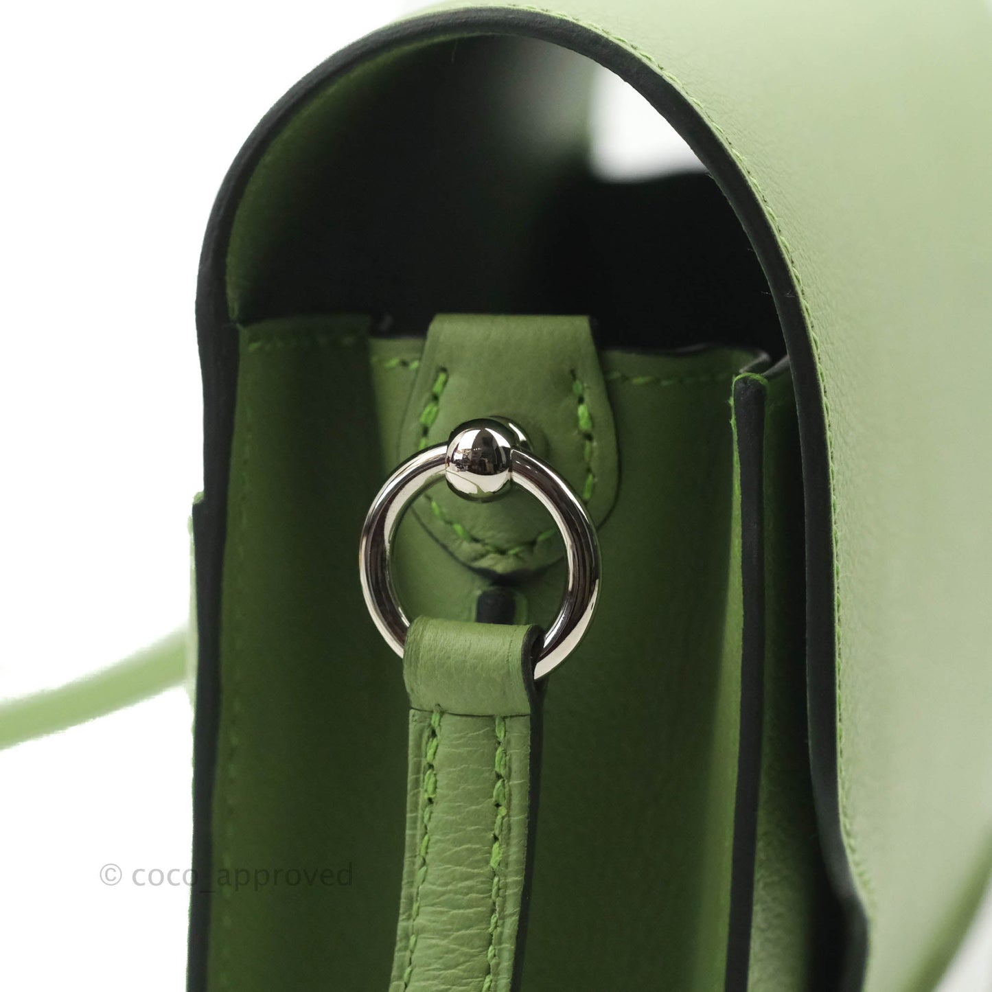 Hermès Roulis Mini 18 Evercolor Vert Criquet Palladium Hardware