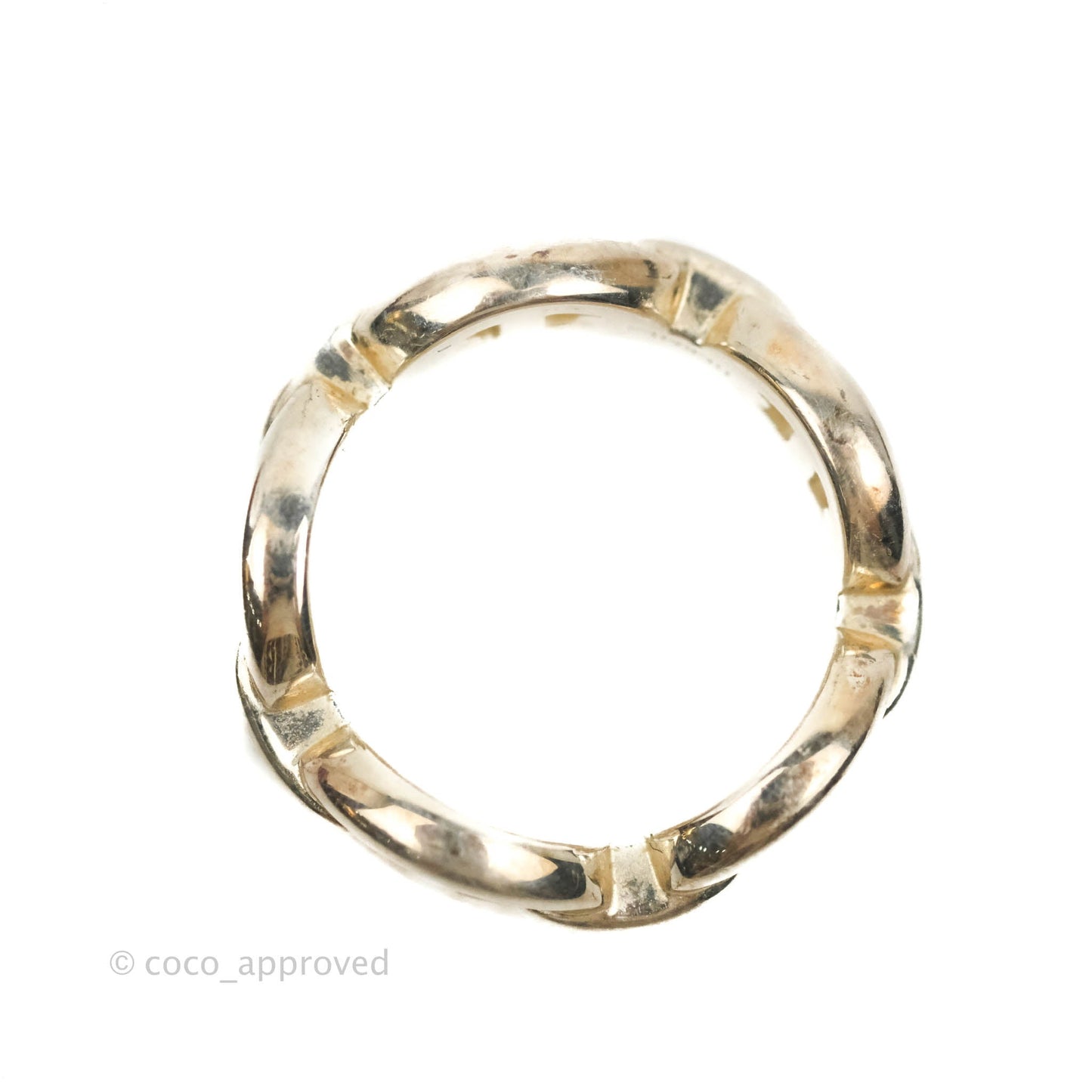 Hermès Sterling Silver PM Chaine d'Ancre Enchainee Band Ring