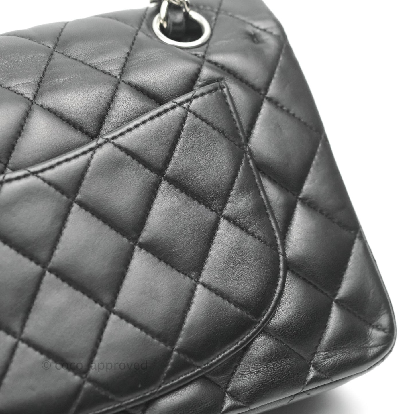 Chanel Small Classic Quilted Flap Black Lambskin Silver Hardware