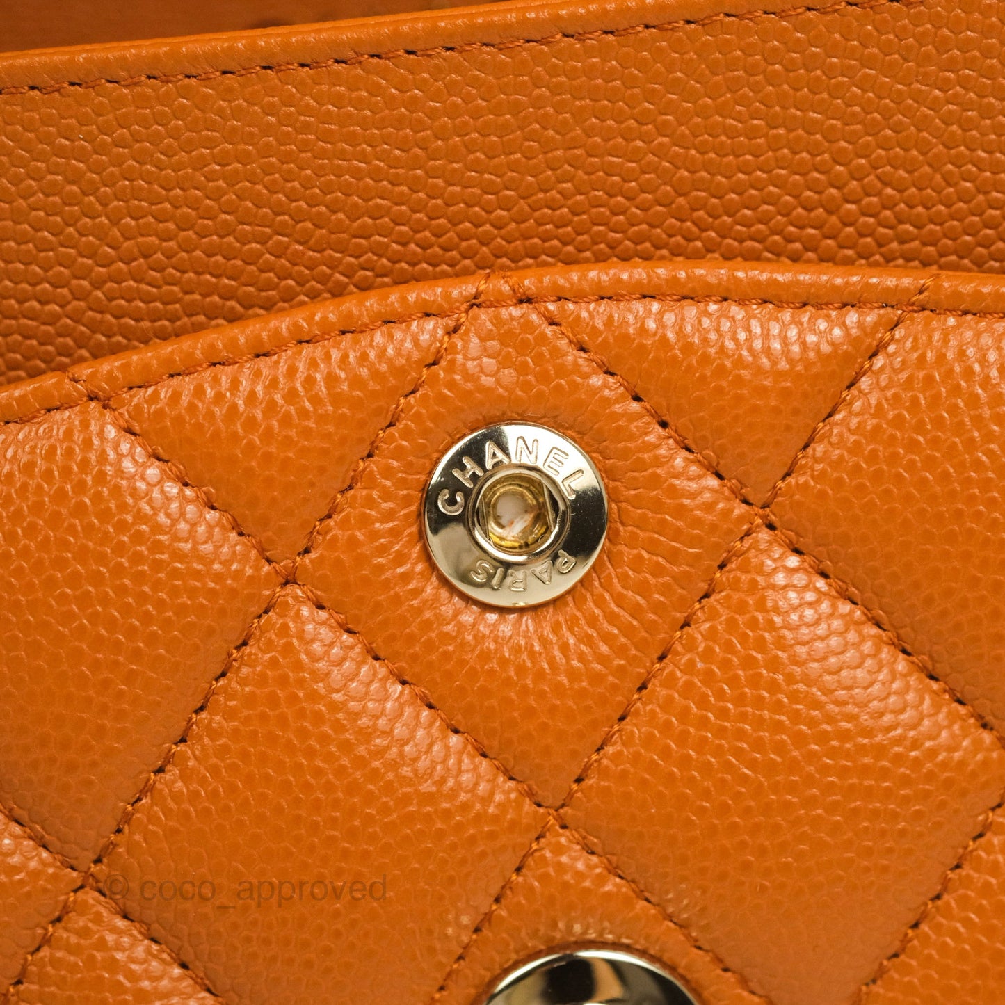 Chanel Classic S/M Small Double Flap Caramel Caviar Gold Hardware 21A