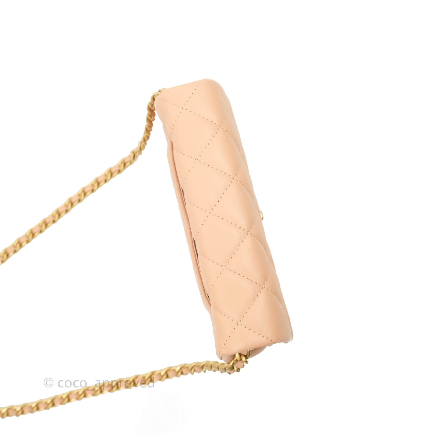 Chanel Clutch with Chain Beige Pink Calfskin Aged Gold Hardware