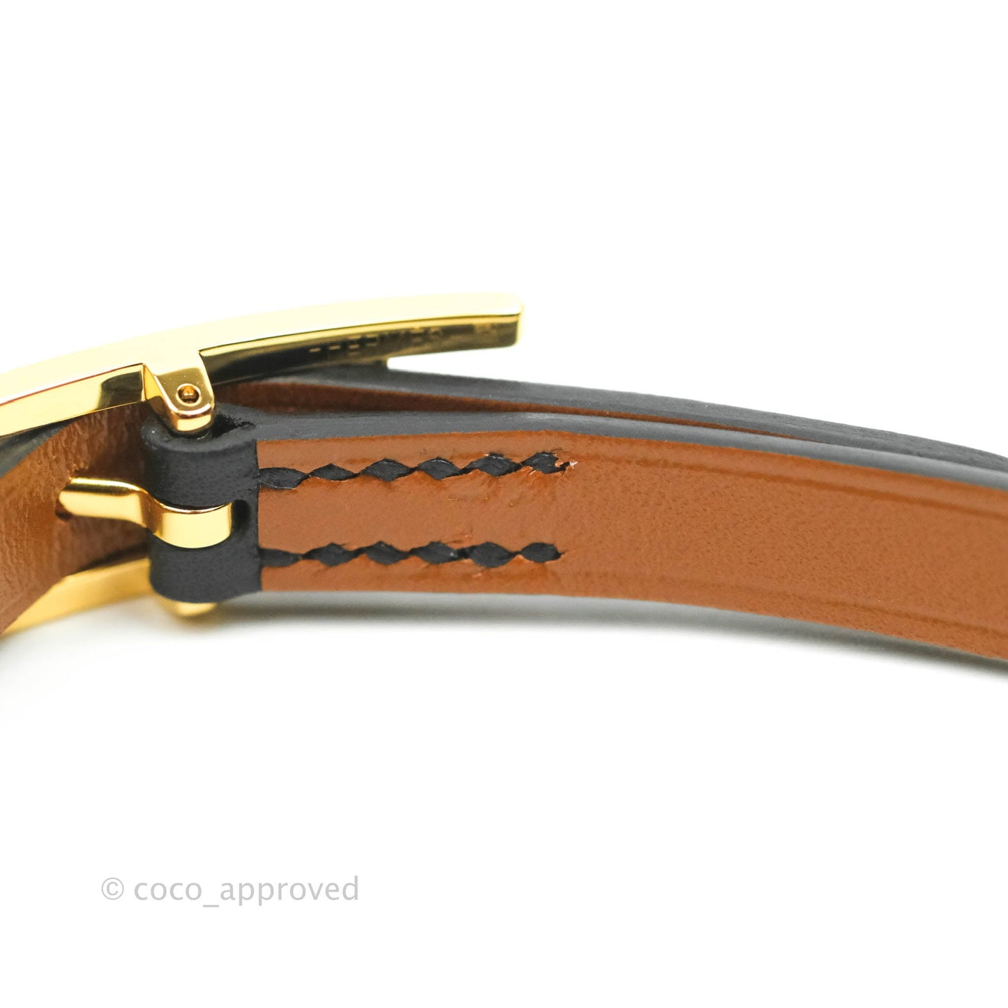 Hermès Veau Behapi Single Tour Bracelet Black Fauve