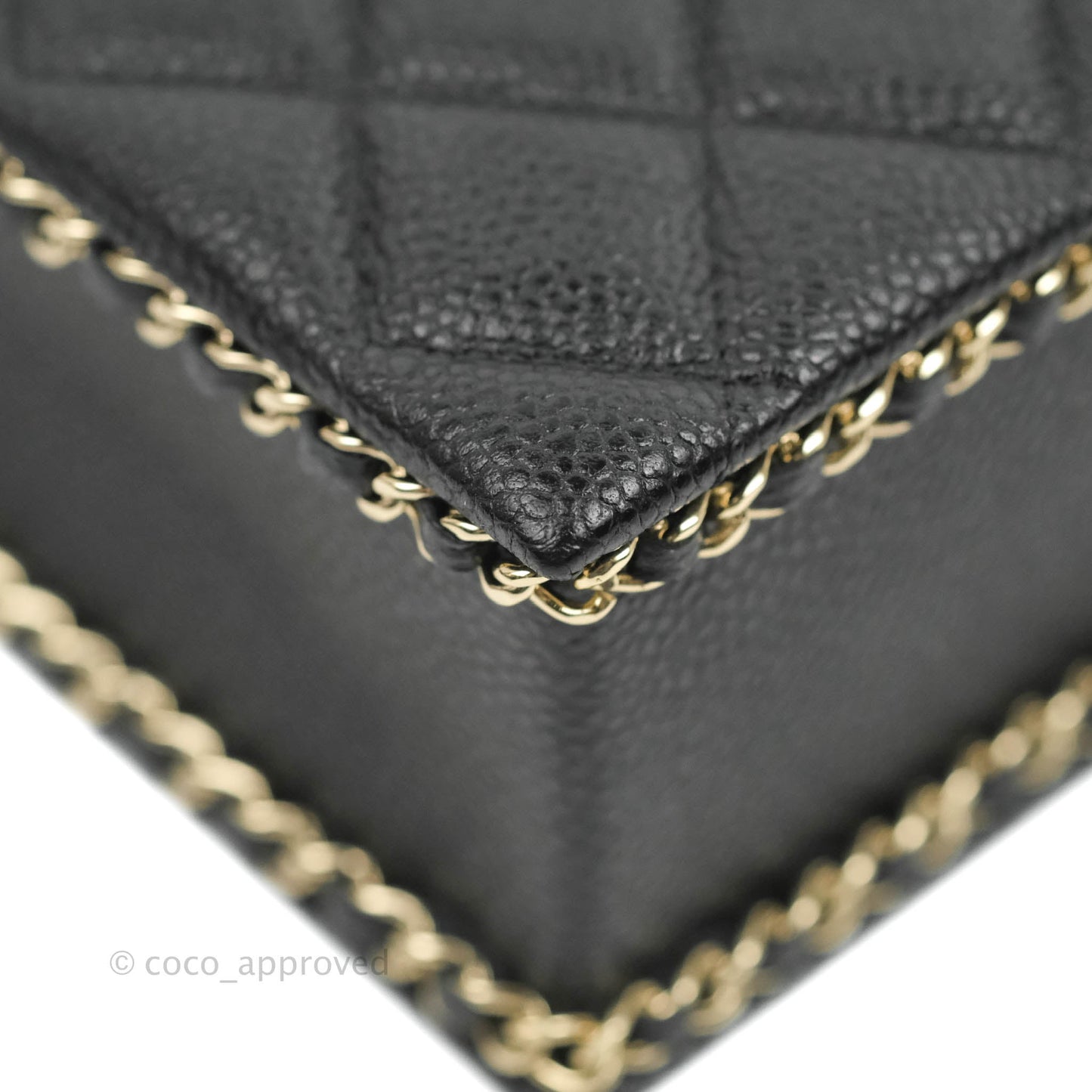 Chanel Evening Bag Caviar Black Gold Hardware 22SS