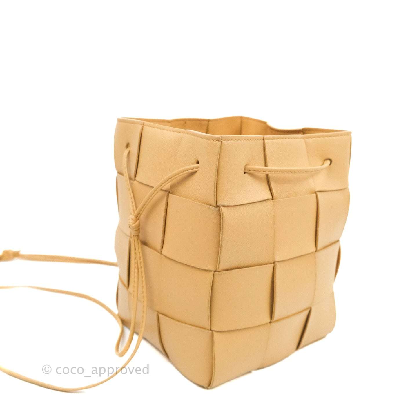 Bottega Veneta Small Cassette Bucket Bag Almond Lambskin