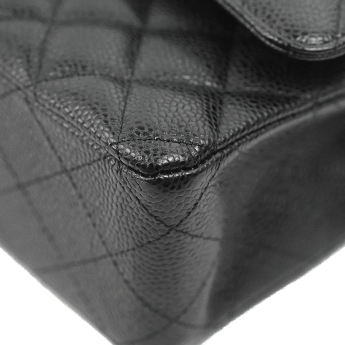 Chanel Classic M/L Medium Flap Quilted Black Caviar Gold Hardware