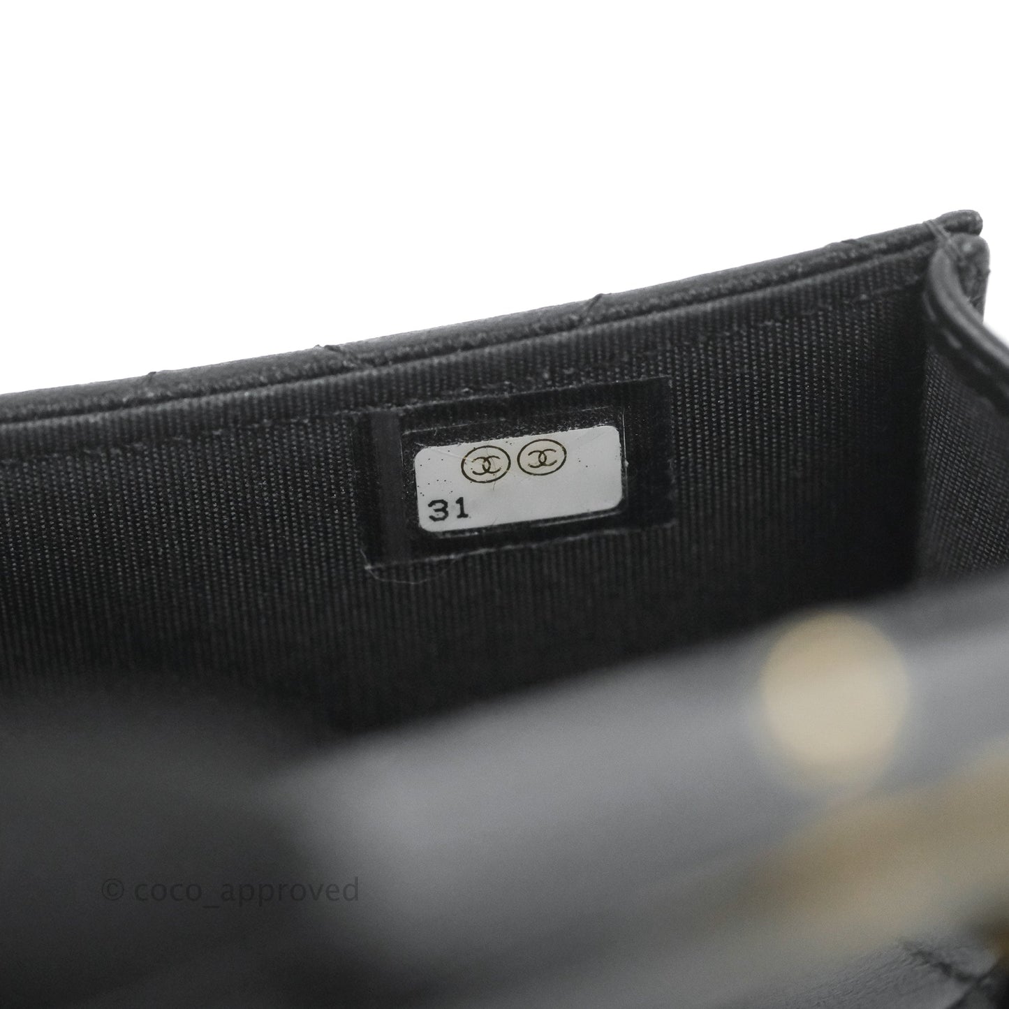 Chanel Mini Handle Flap Coin Purse With Chain Black Lambskin Gold Hardware