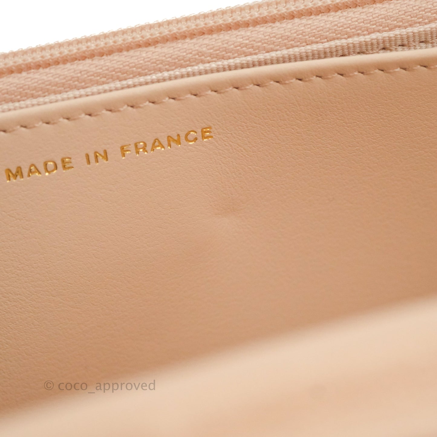 Chanel Quilted Classic Wallet on Chain WOC Light Beige Caviar Gold Hardware
