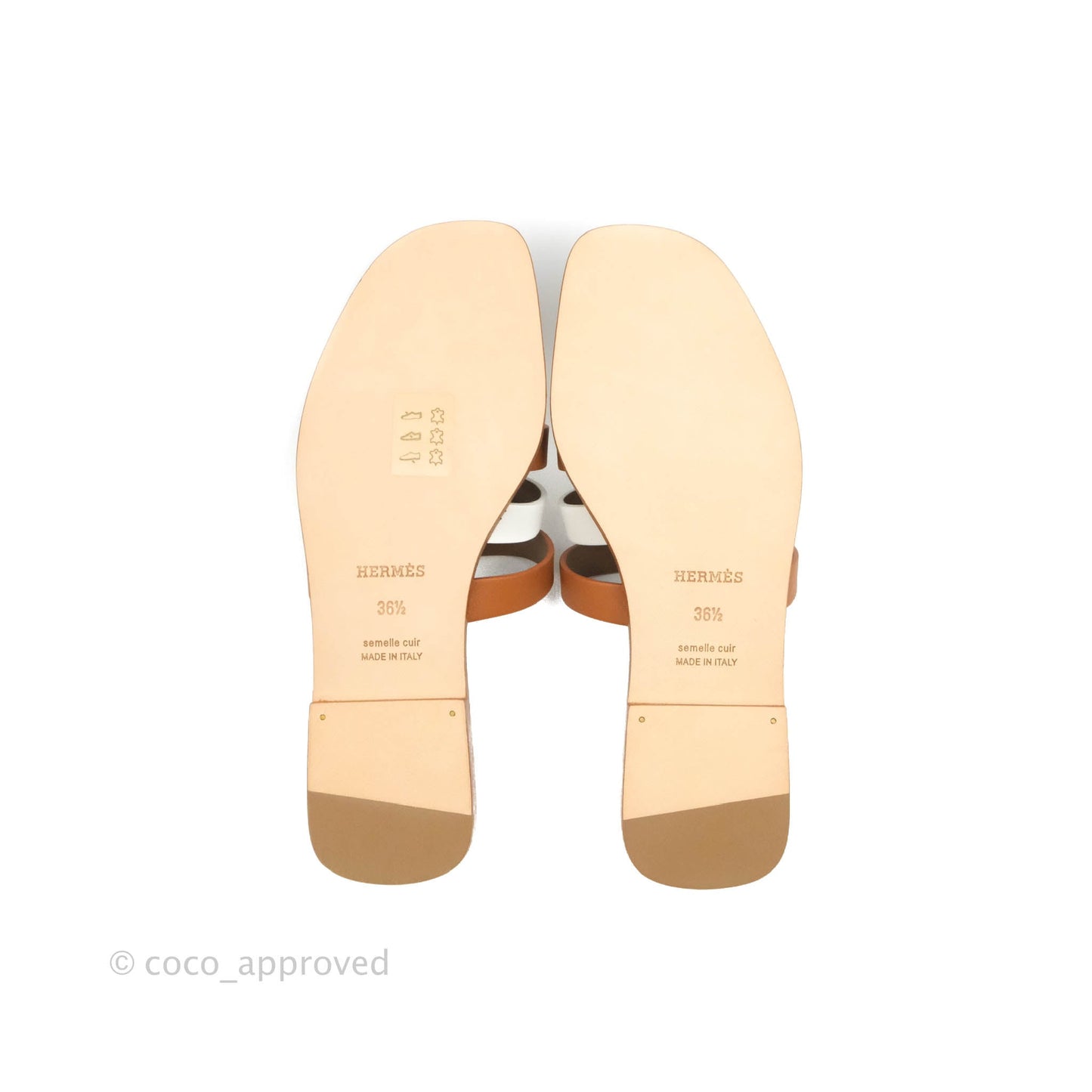 Hermès Calfskin Amore Sandals White Naturel Size 36.5