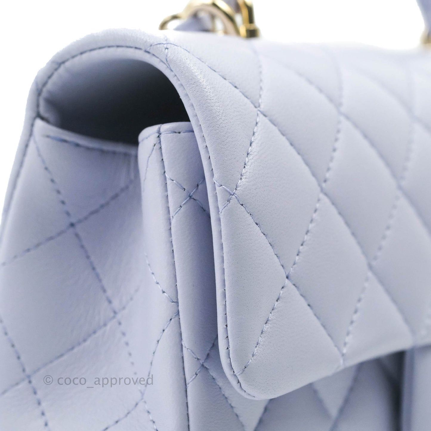 Chanel Top Handle Mini Rectangular Flap Bag Lilac Lambskin Gold Hardware
