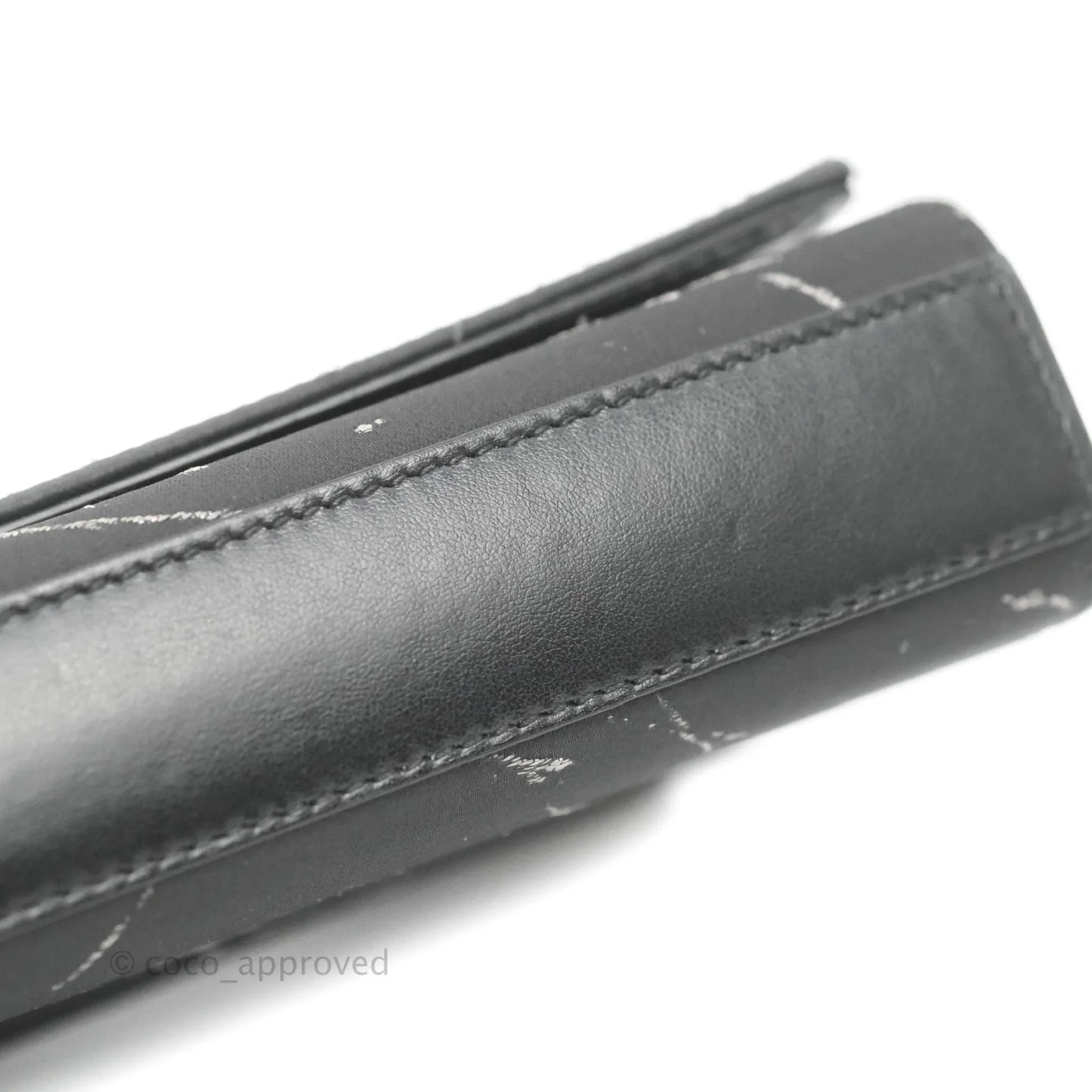 Saint Laurent Small Kate Marbled Stain Chain Bag Black Ruthenium Hardware