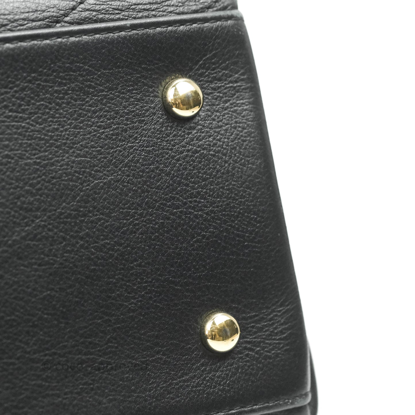 Chanel Chevron Top Handle Black Calfskin Gold Hardware