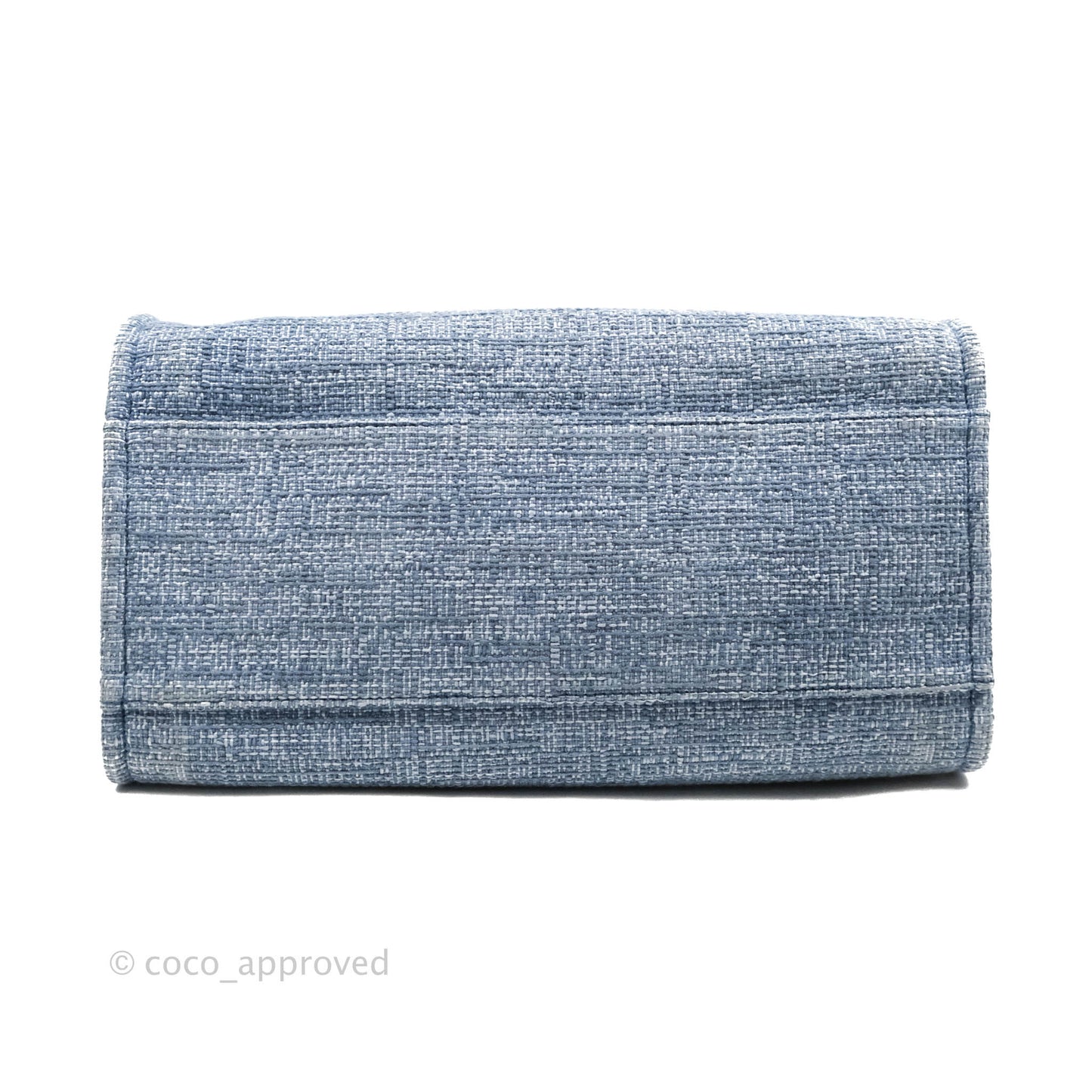 Chanel Large Deauville Blue Canvas Silver Hardware