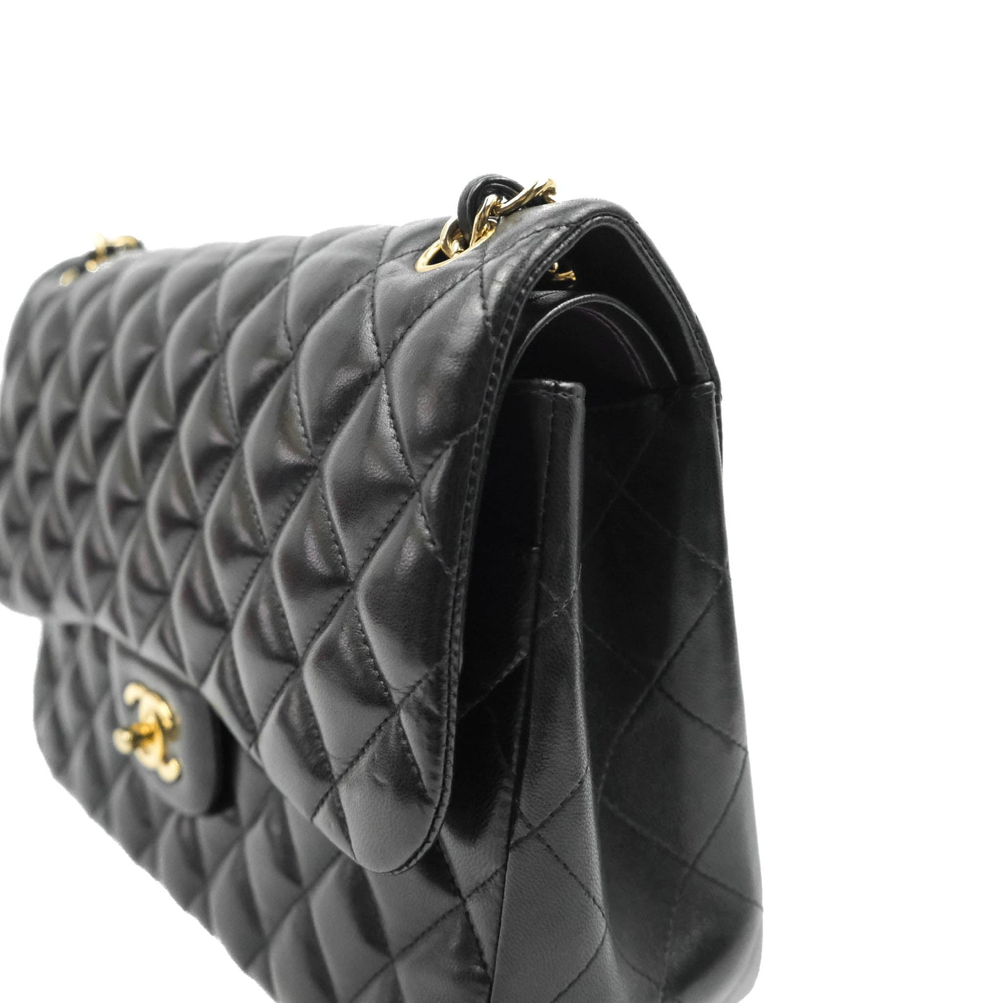 Chanel Jumbo Double Flap Black Lambskin Gold Hardware