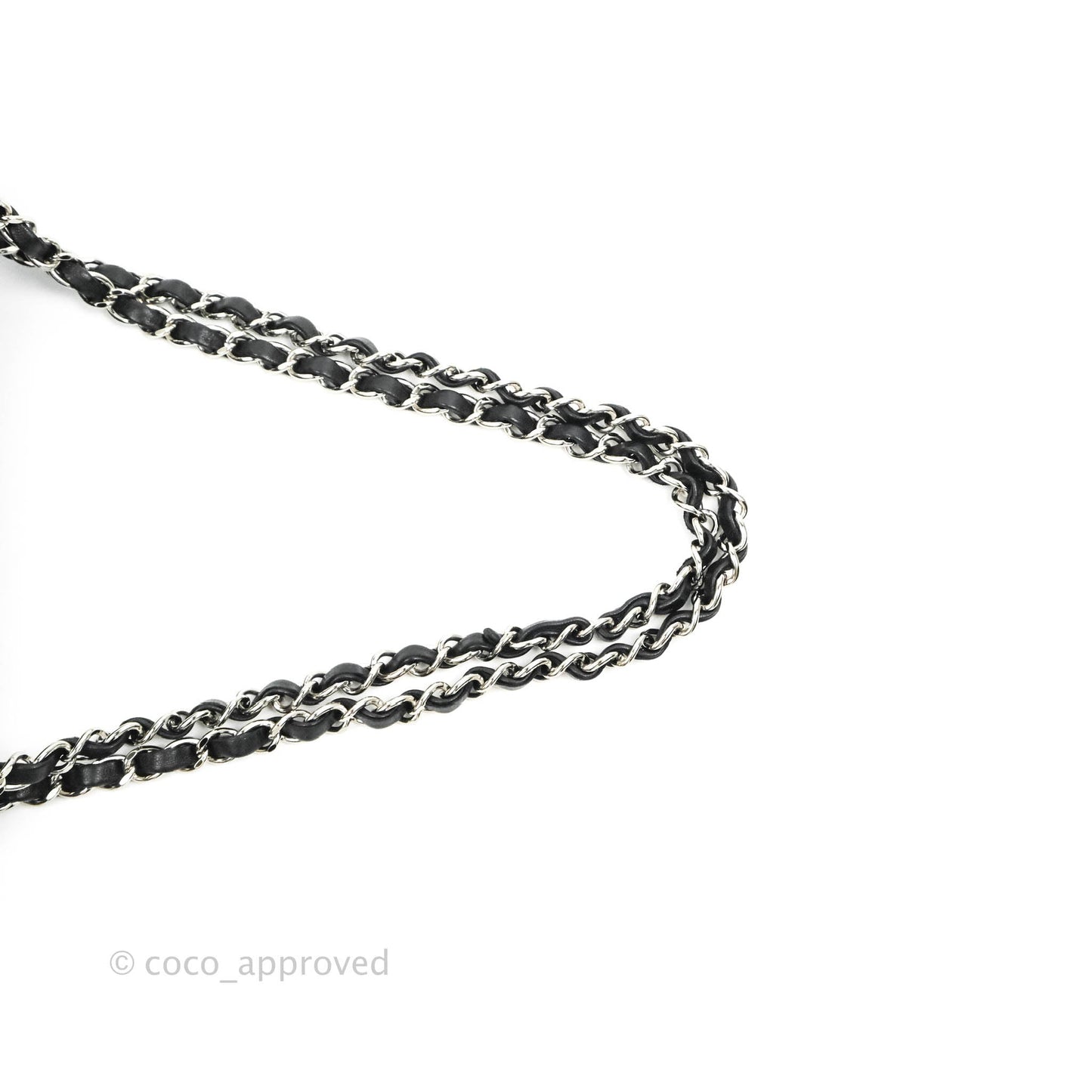 Chanel Classic M/L Medium Flap Quilted Black Lambskin Silver Hardware