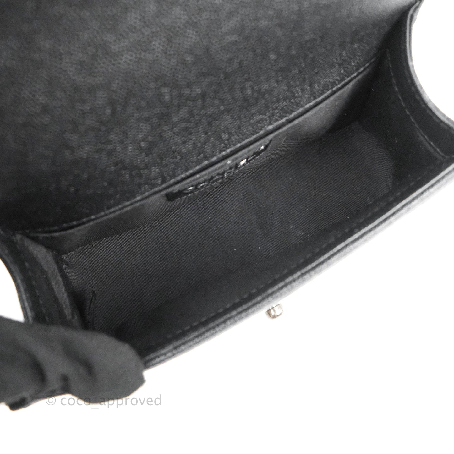 Chanel Small Boy Quilted Black Caviar Ruthenium Hardware