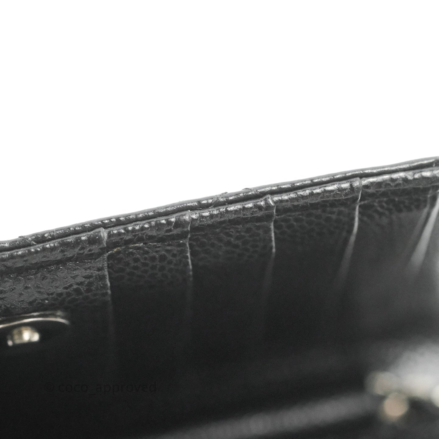 Chanel Quilted Mini Wallet on Chain WOC Black Caviar Silver Hardware