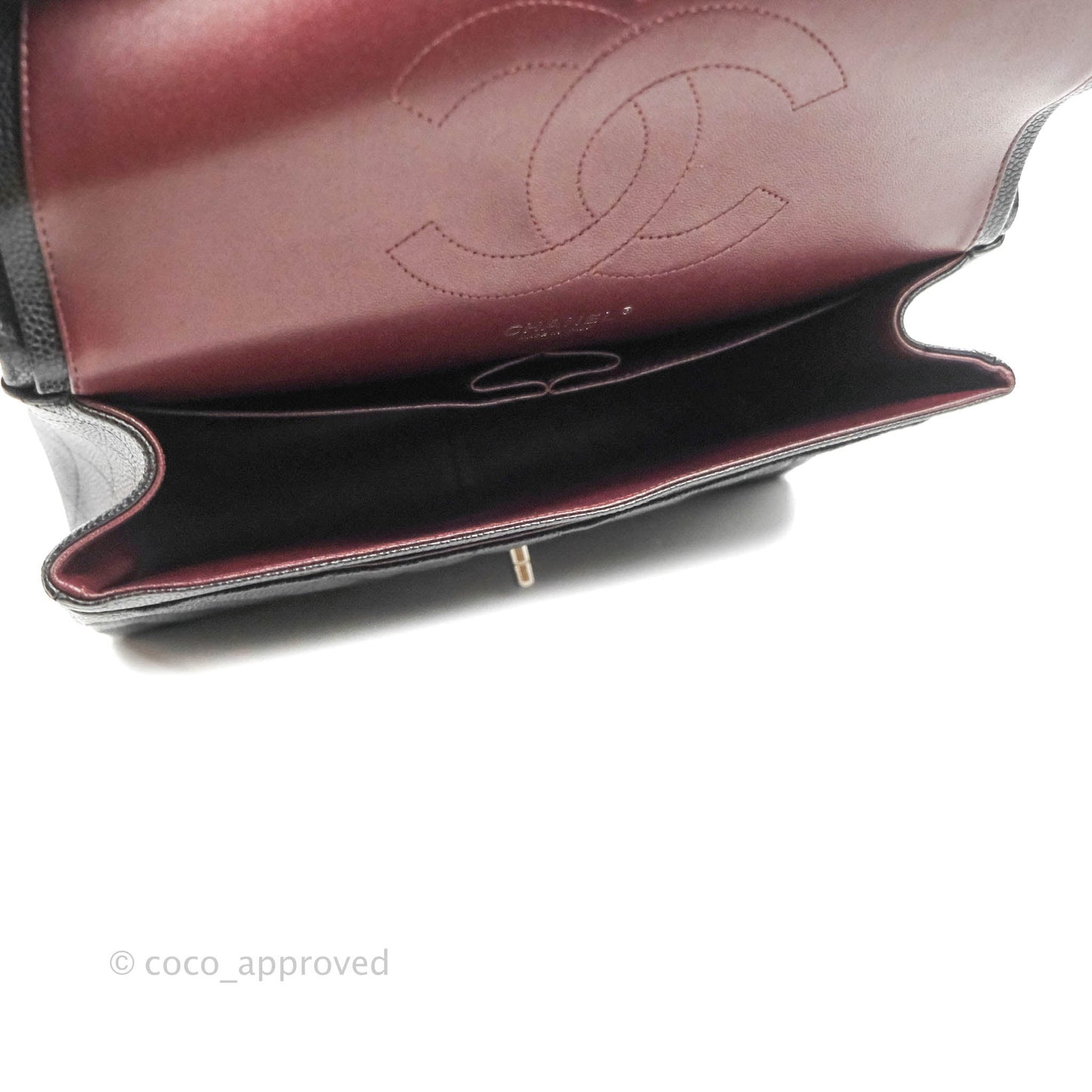 Chanel Classic Quilted Jumbo Double Flap Black Caviar Silver Hardware⁣⁣