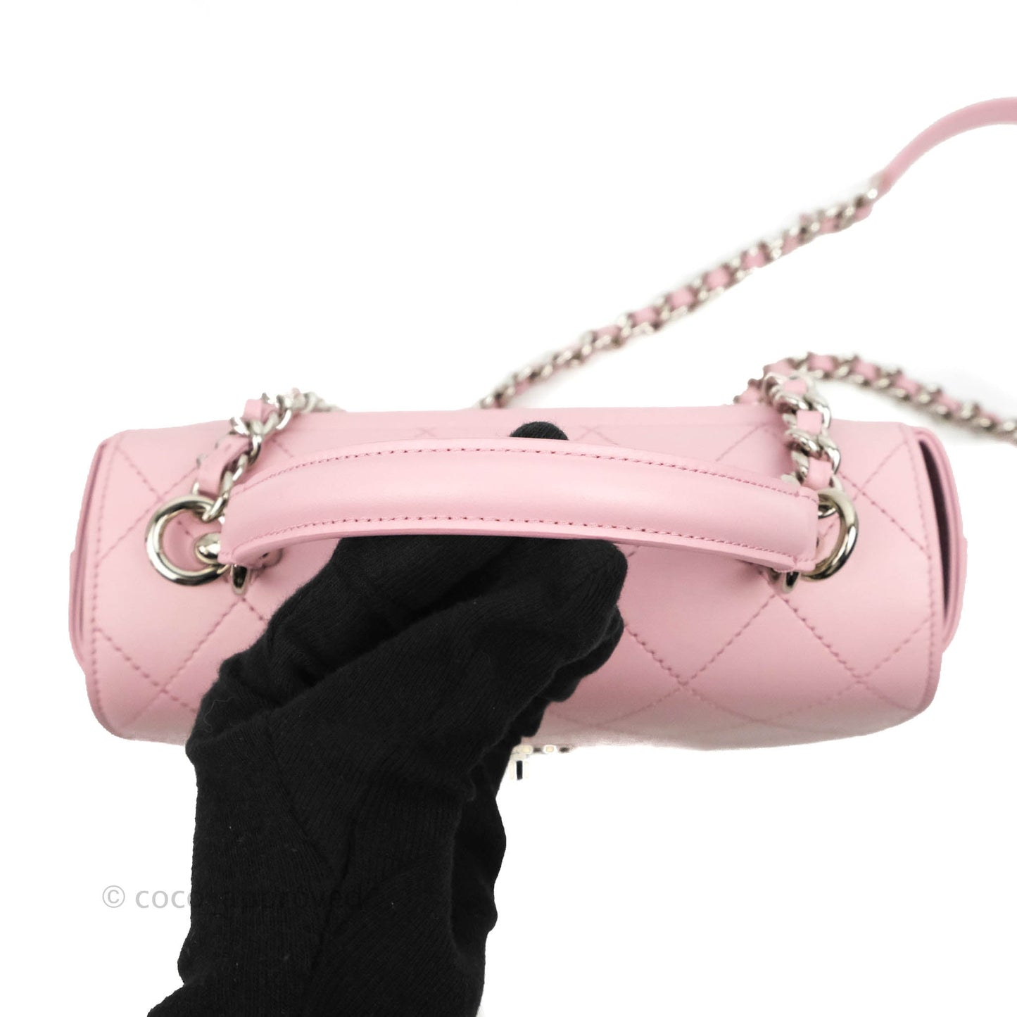 Chanel Stitched Ring My Bag Flap Crossbody Pink Calfskin