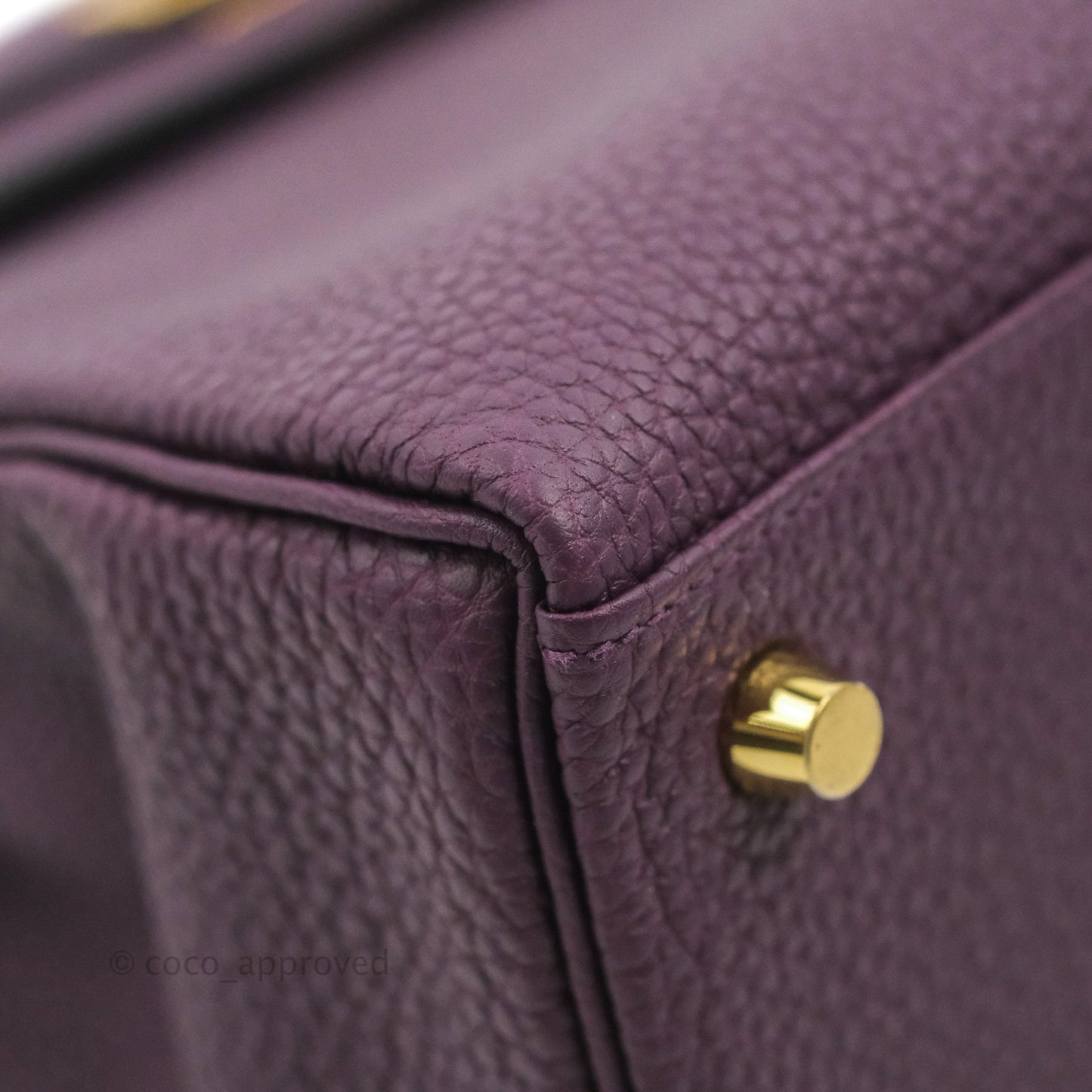 Hermès Retourne Kelly 25 Cassis Gold Hardware