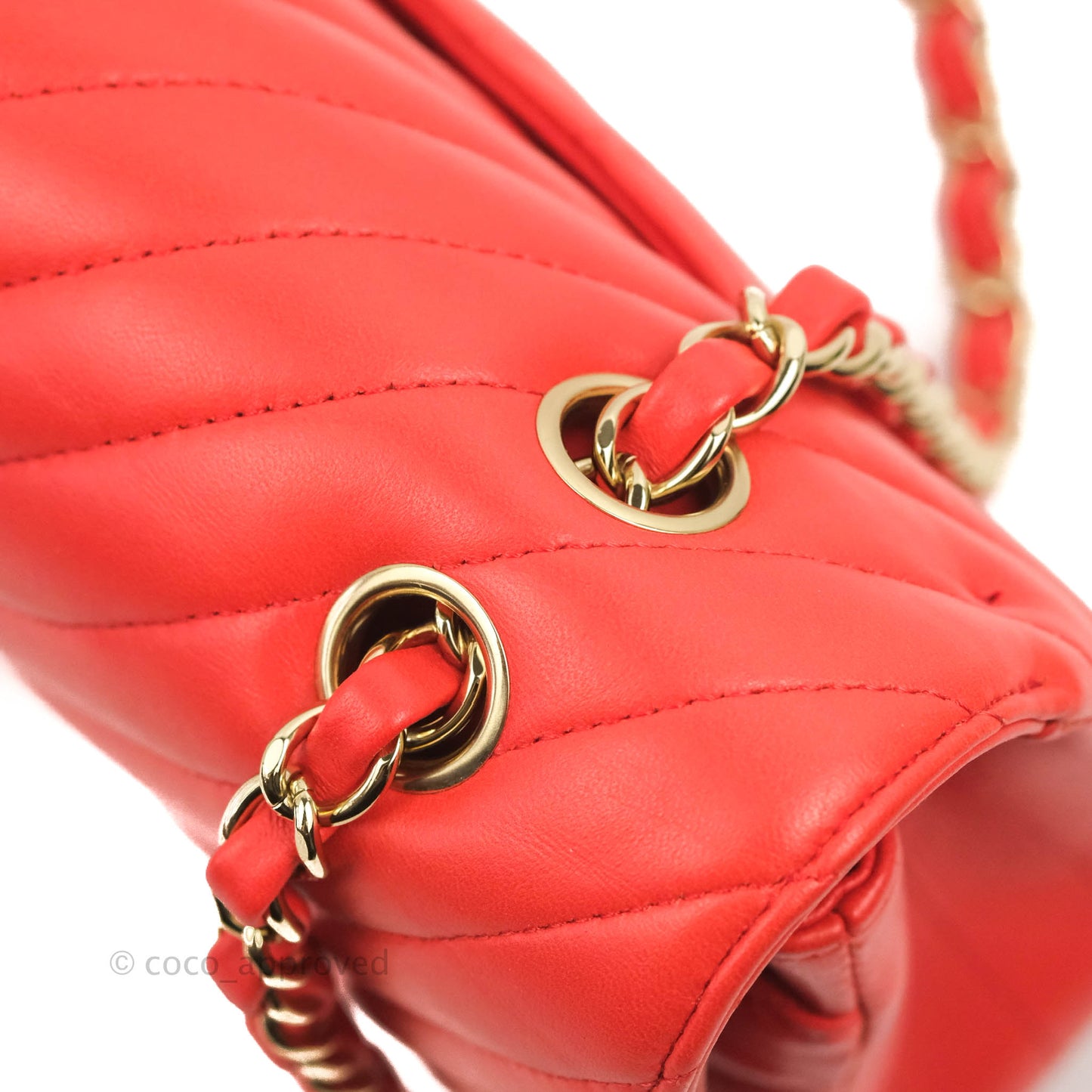 Chanel Classic M/L Medium Double Flap Brick Red Lambskin Gold Hardware