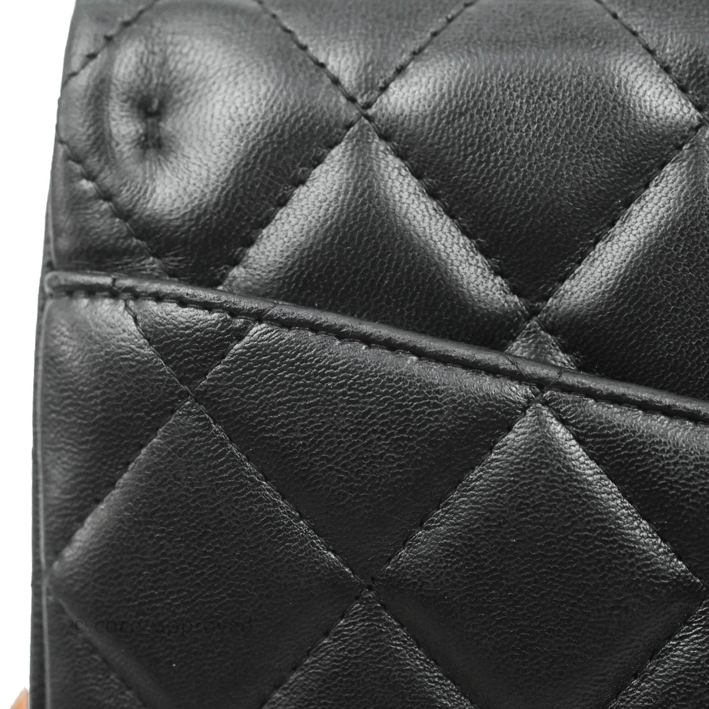 Chanel Quilted Clutch with Chain Lambskin Black Silver Hardware