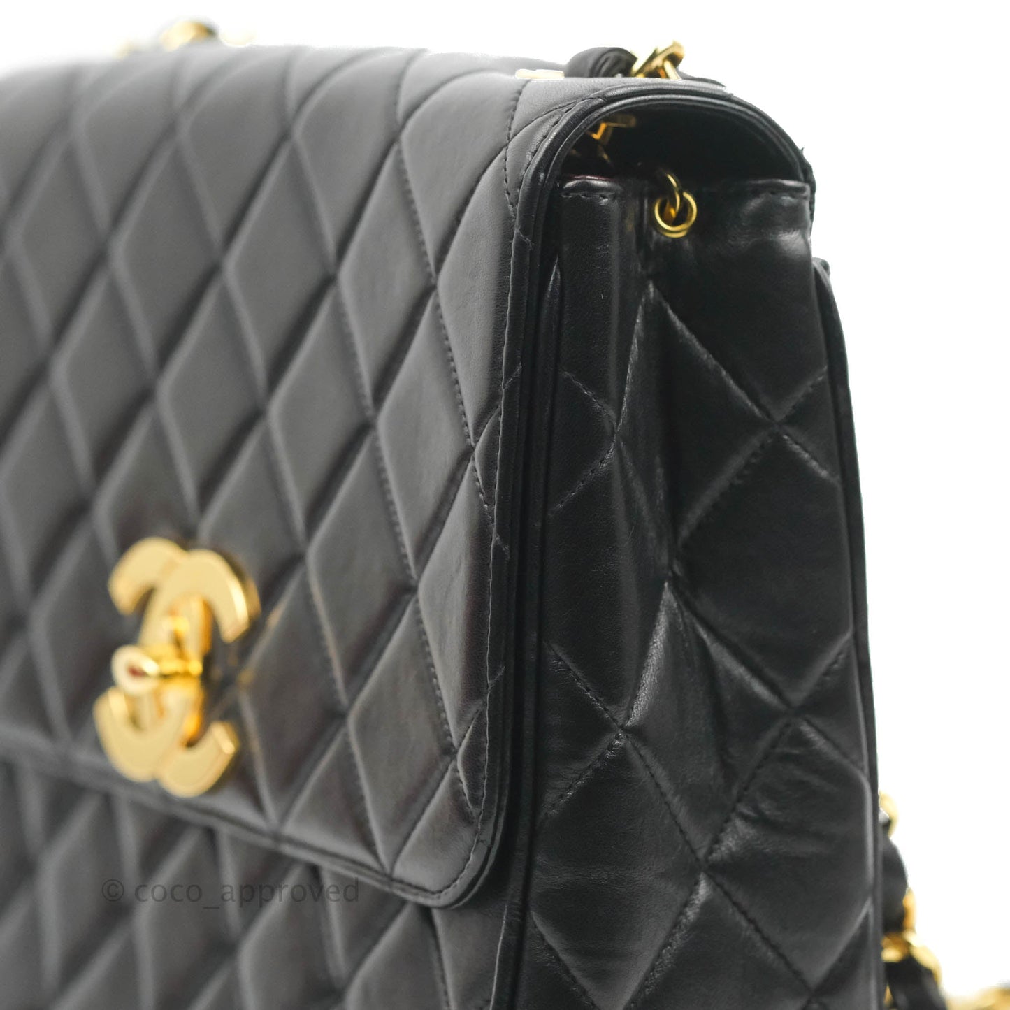 Chanel Quilted XL Vintage Black Lambskin Large 24K CC Bag