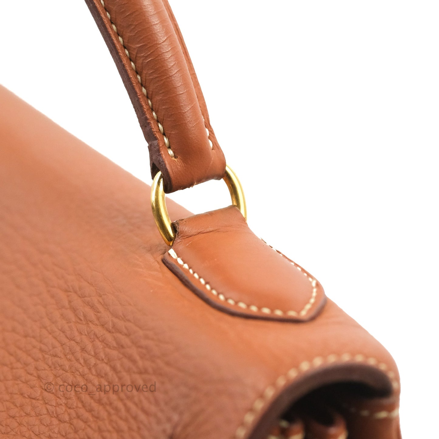 Hermès Kelly 32 Retourne Gold Clemence Gold Hardware