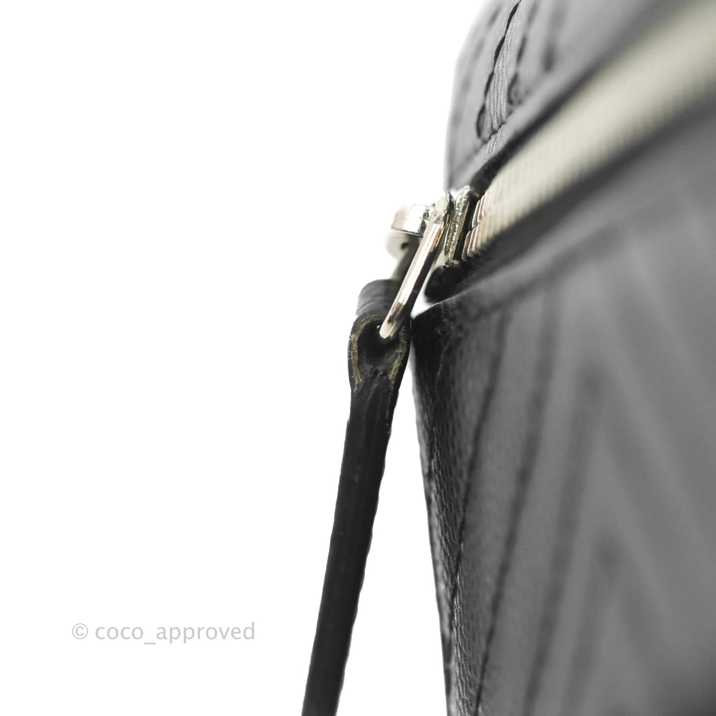 Chanel Classic Flap Chevron Wallet Black Caviar Silver Hardware