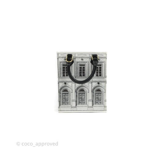 Louis Vuitton X Fornasetti Calfskin Architettura Petit Sac Plat Black White Gold Hardware
