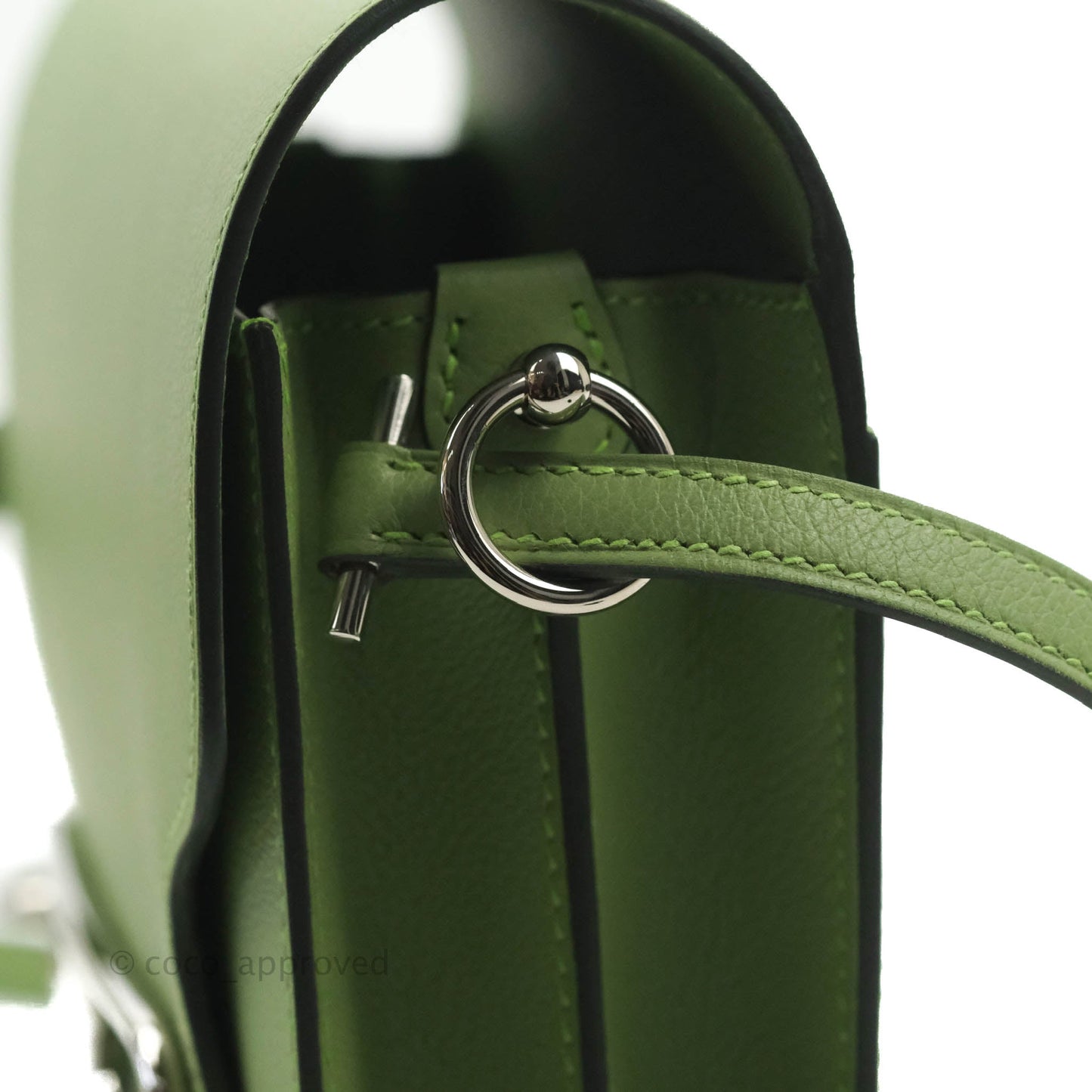 Hermès Roulis Mini 18 Evercolor Vert Criquet Palladium Hardware