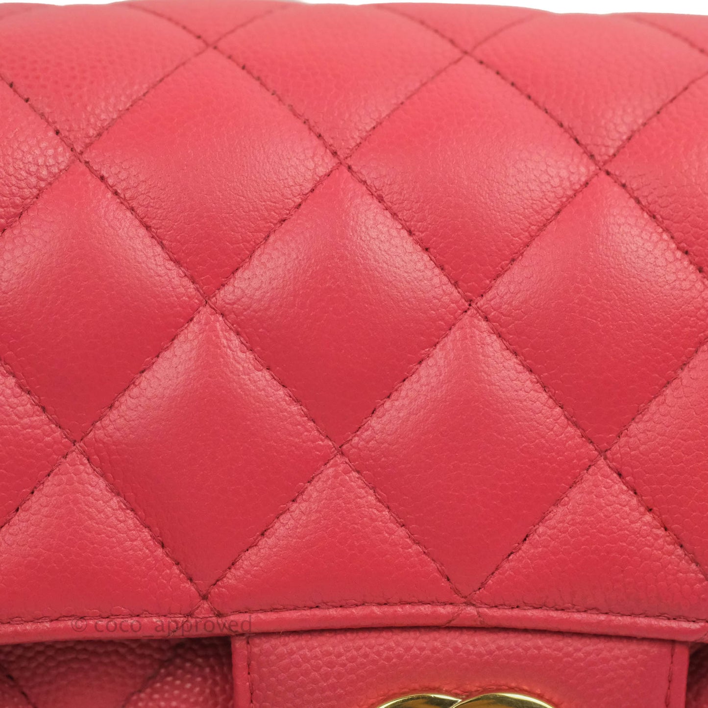 Chanel Quilted Mini Rectangular Flap Pink Caviar Gold Hardware 17C