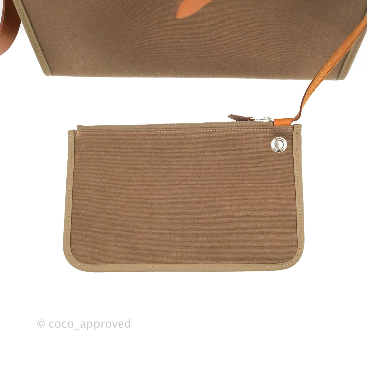 Hermès Herbag Zip 31 Etoupe/Fauve Canvas Palladium Hardware