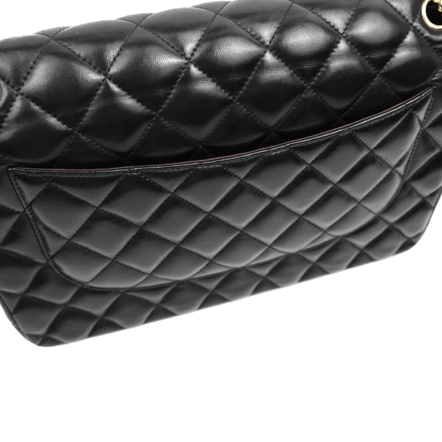 Chanel Jumbo Double Flap Black Lambskin Gold Hardware