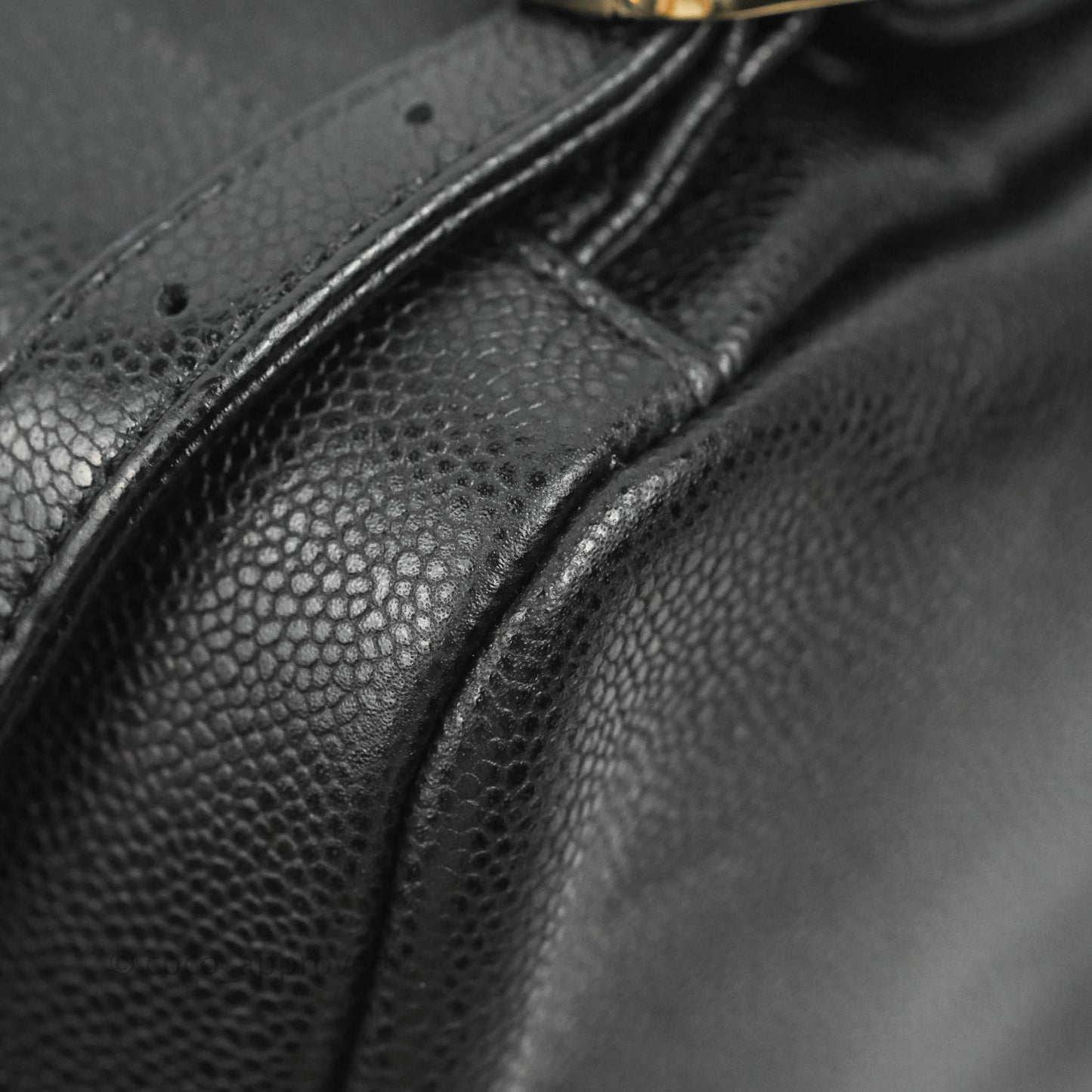 Chanel Quilted Business Affinity Backpack Black Caviar Light Gold Hardware