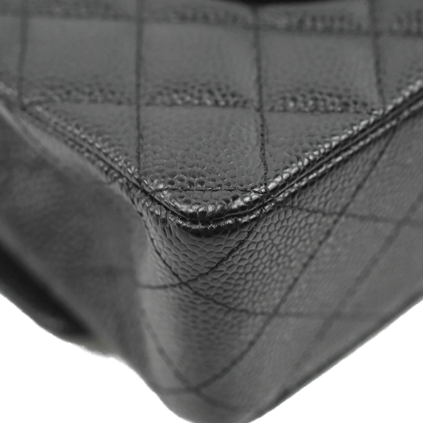 Chanel Classic M/L Medium Flap Quilted Black Caviar Gold Hardware