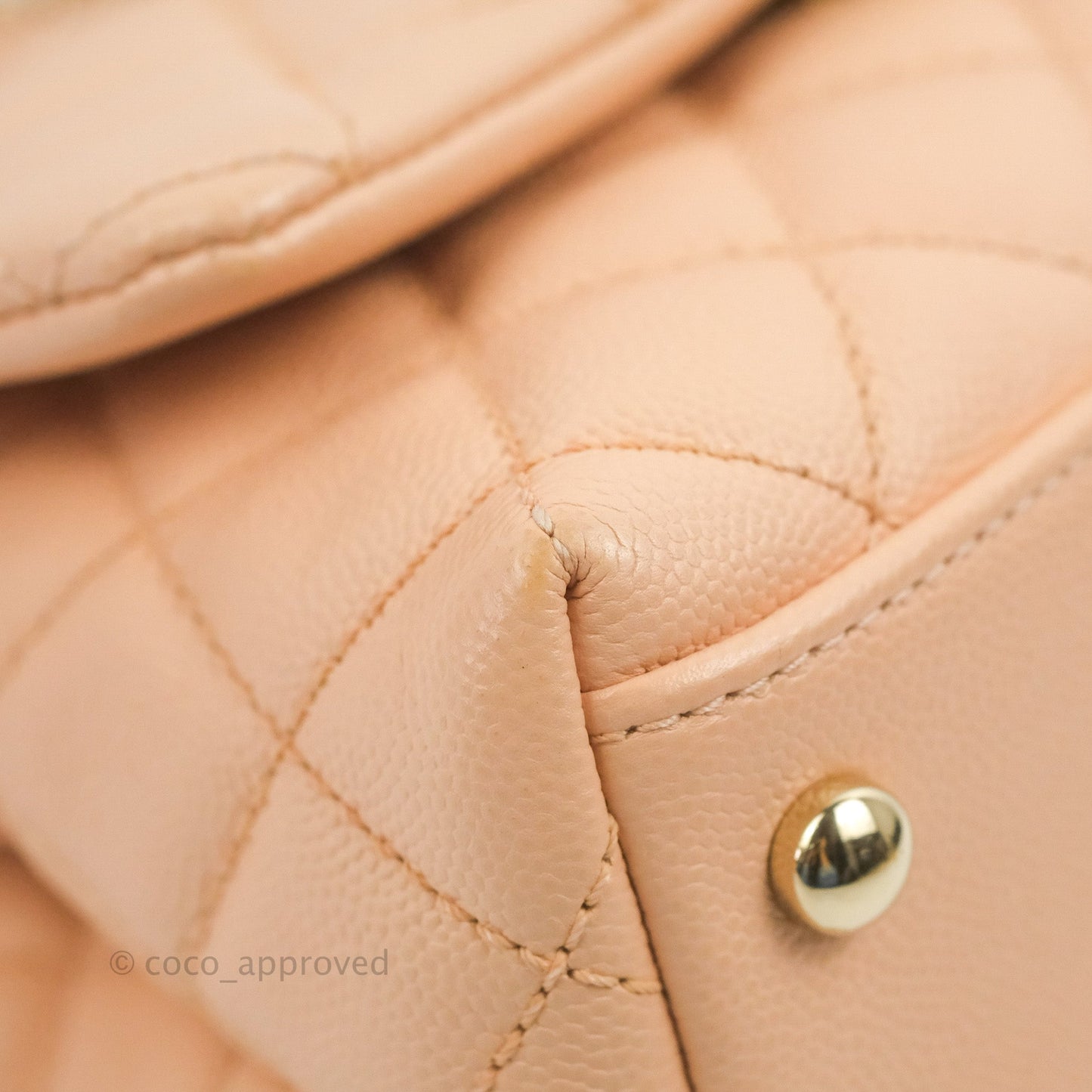 Chanel Mini Coco Handle Quilted Light Pink Caviar Gold Hardware