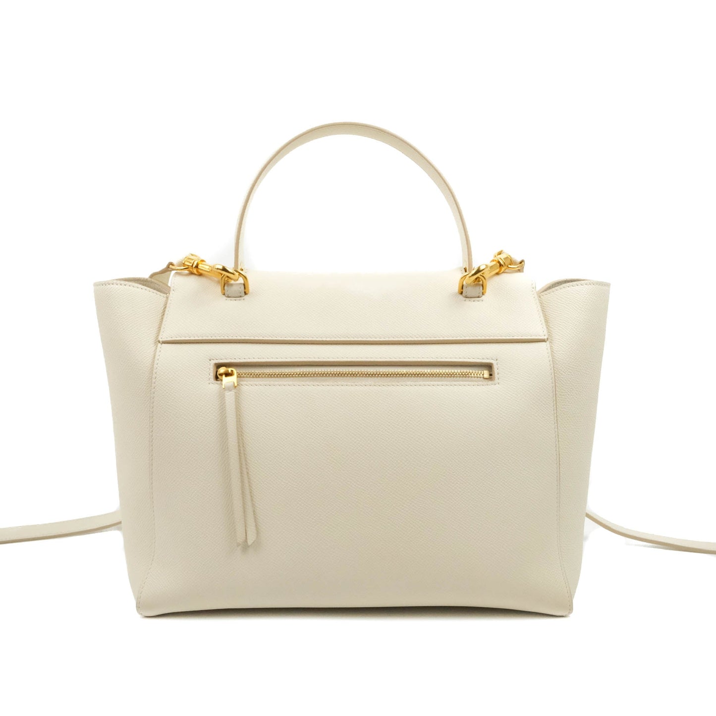 Celine Mini Belt Bag White Grained Calfskin Gold Hardware