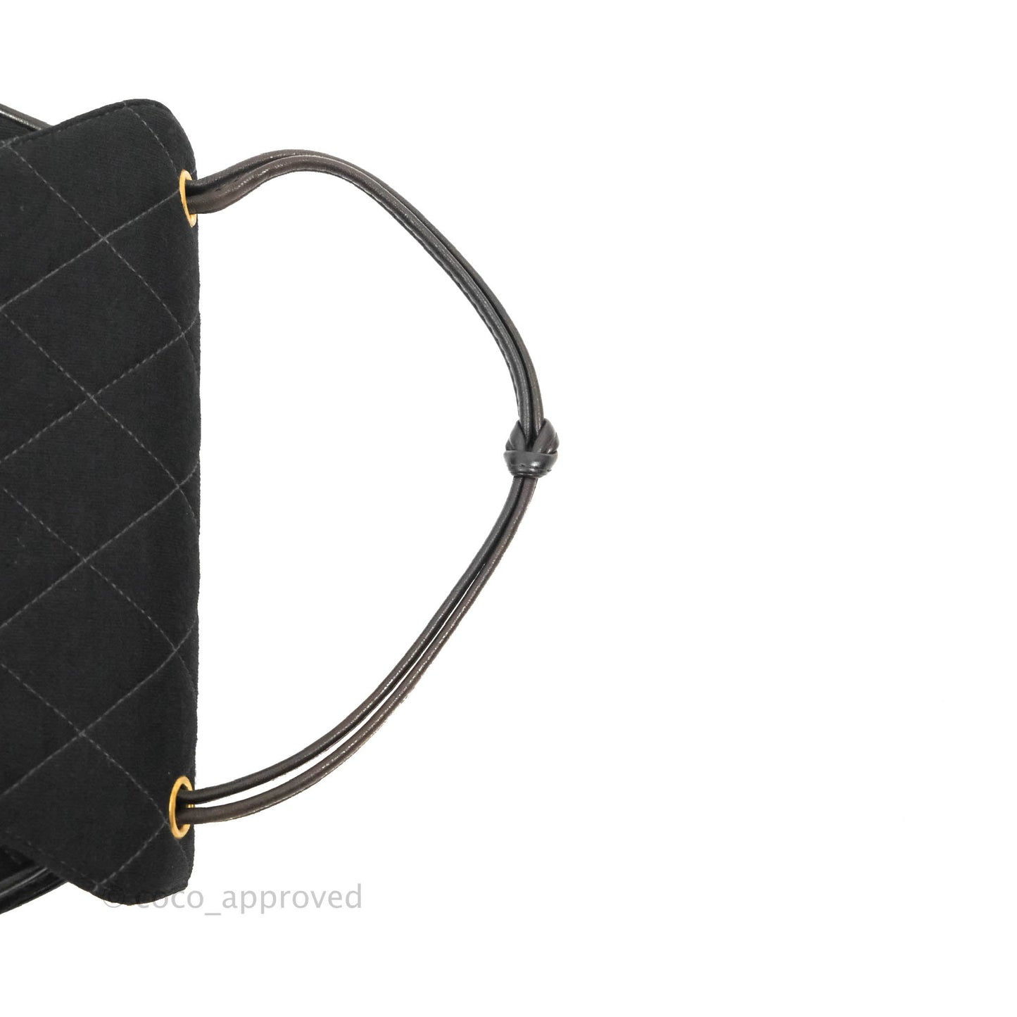 Chanel Vintage Small Quilted Jersey Mademoiselle Top Handle Flap Bag Black