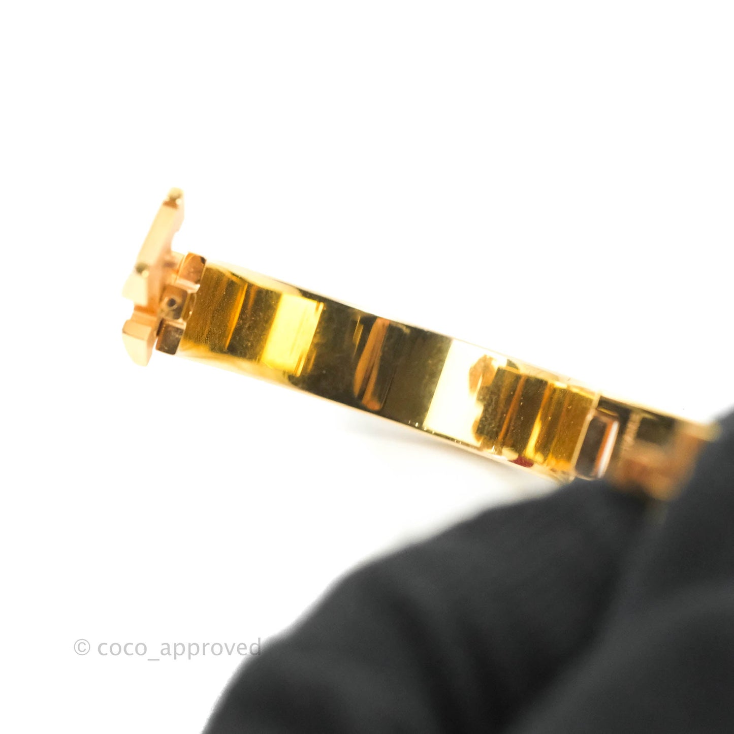 Hermès Clic H Bracelet White Rose Gold PM